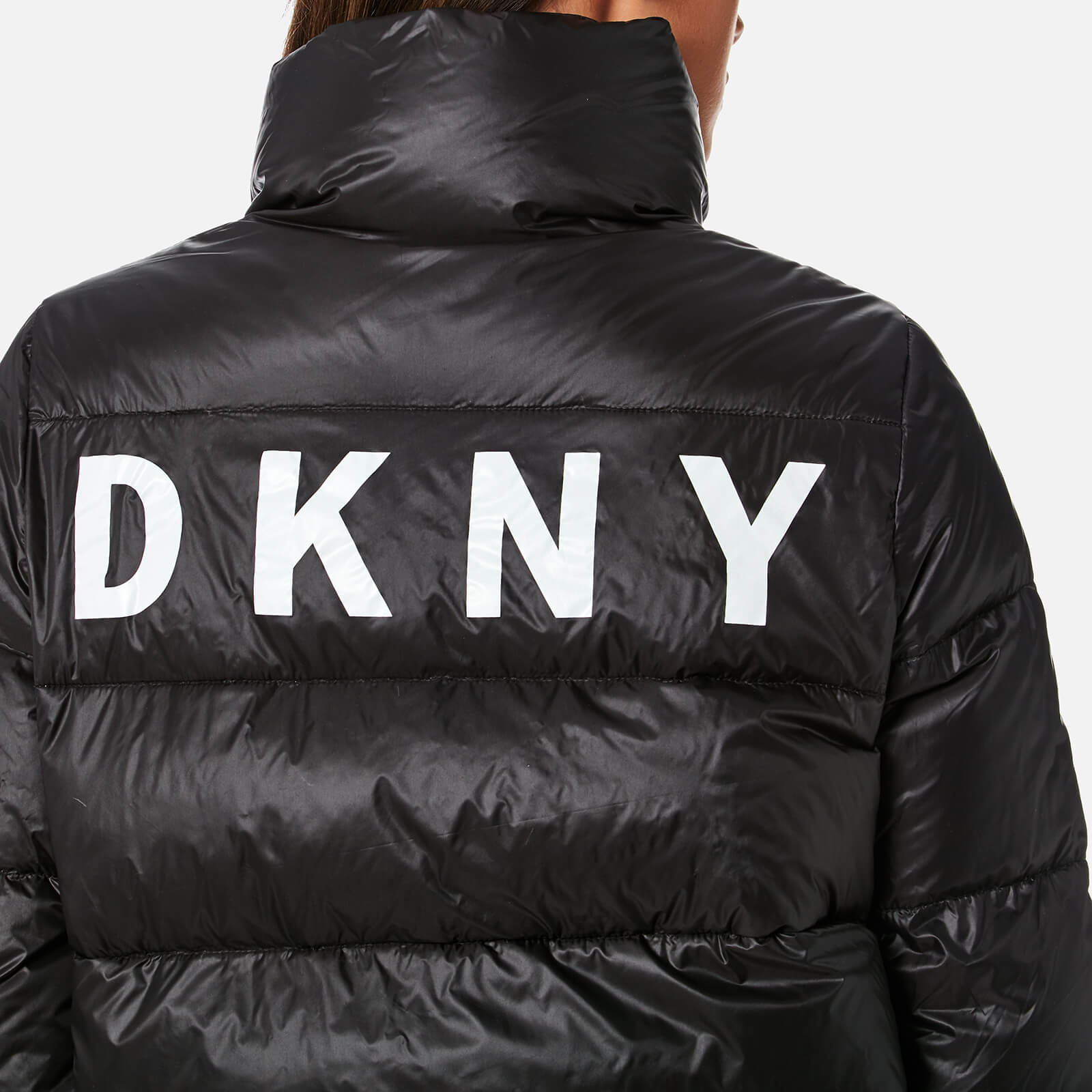 DKNY Sport Women s Funnel Neck Down Puffer Jacket Black Coggles