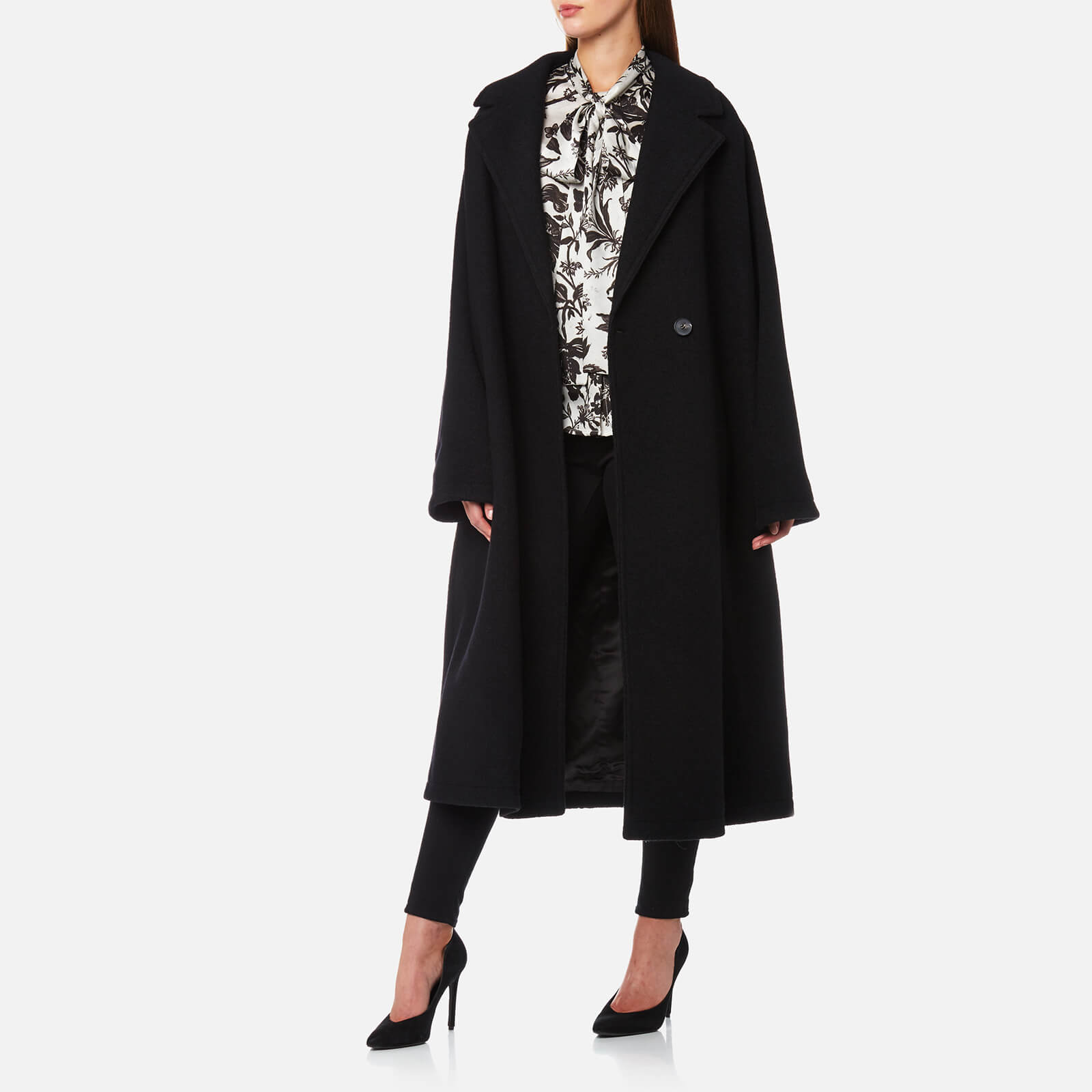 McQ Alexander McQueen Women's Volume Coat - Black | Coggles