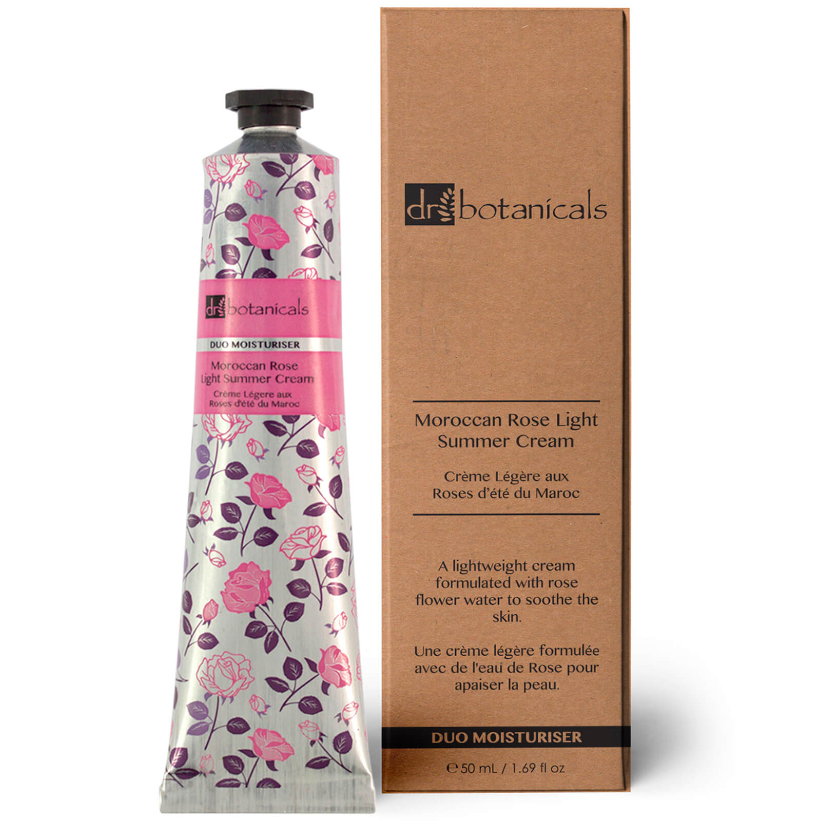 Crema ligera de rosa de Marruecos de Dr Botanicals 50 ml