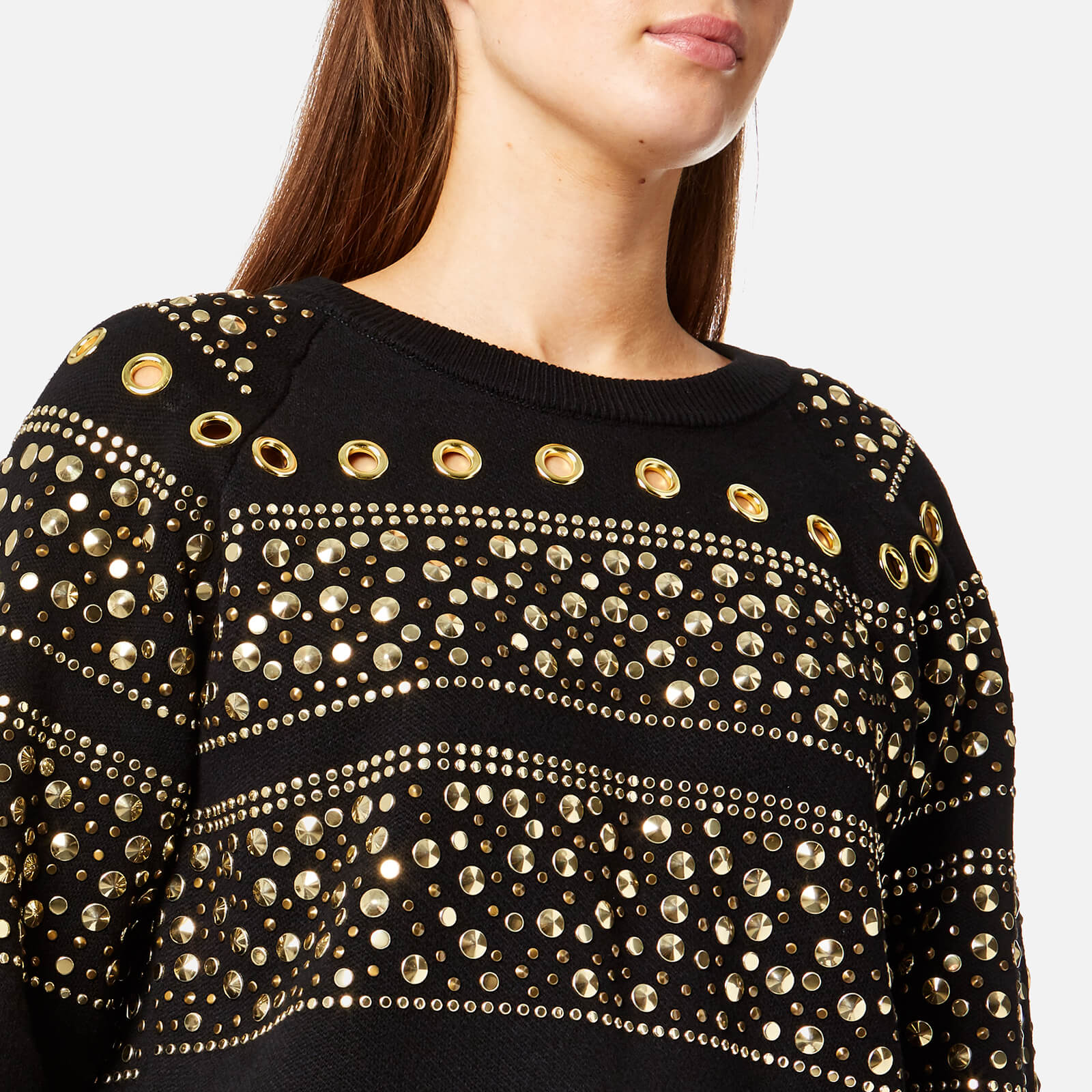 MICHAEL MICHAEL KORS Women s Stud Sweatshirt Black Gold Coggles