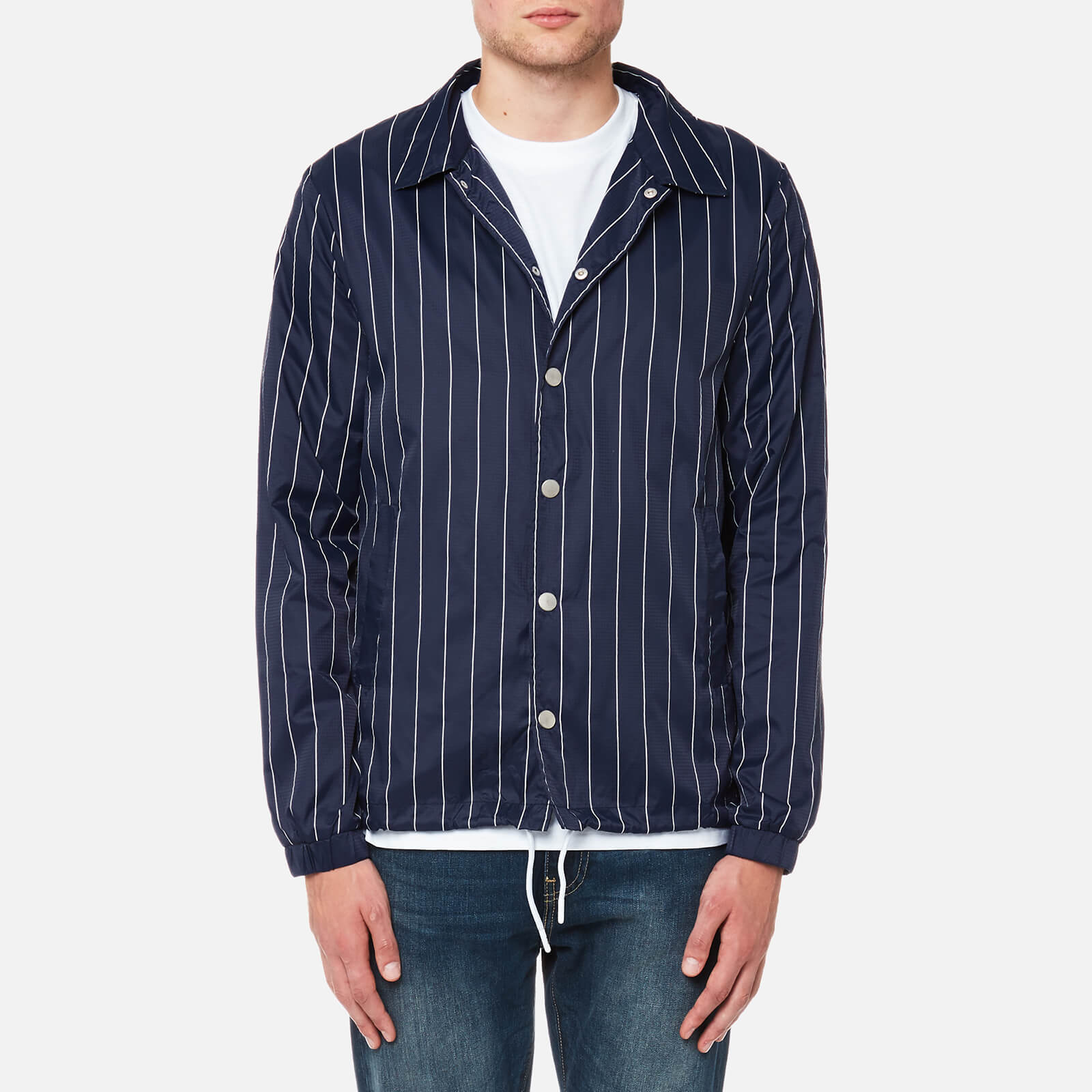 FILA Blackline Men s Austin Pinstripe Coach Jacket Peacoat Coggles