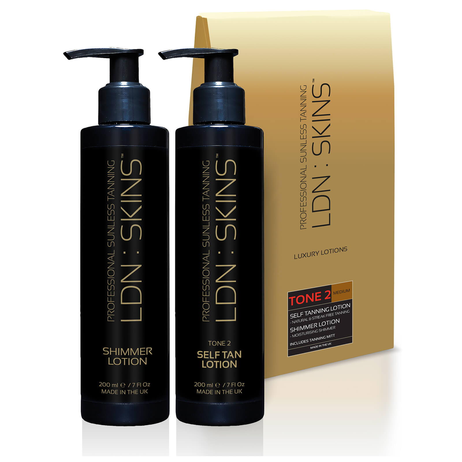 LDN : SKINS Luxury Tan & Lotion Gift Set - Tone 2 Medium