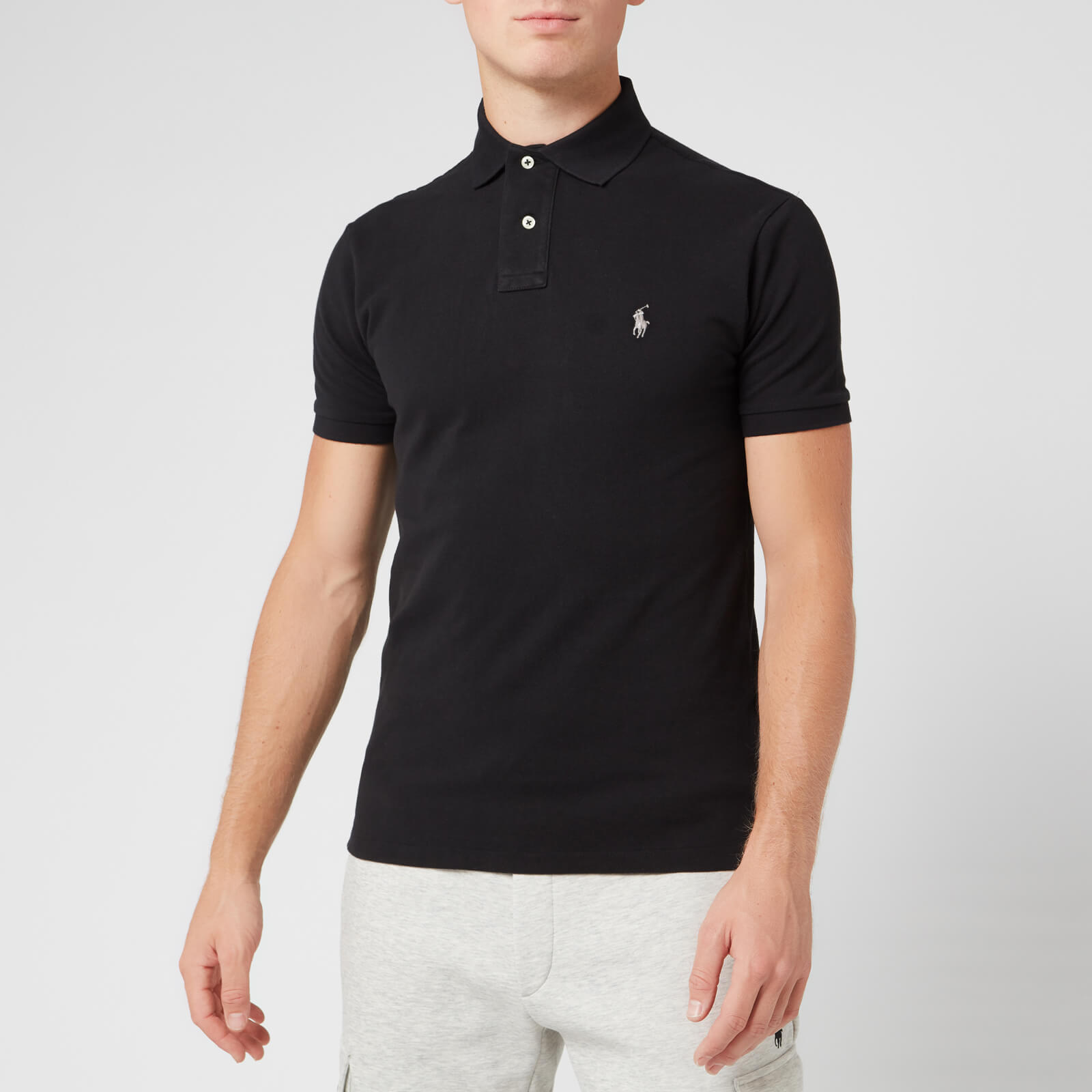 Ralph lauren black polo shirt slim fit store