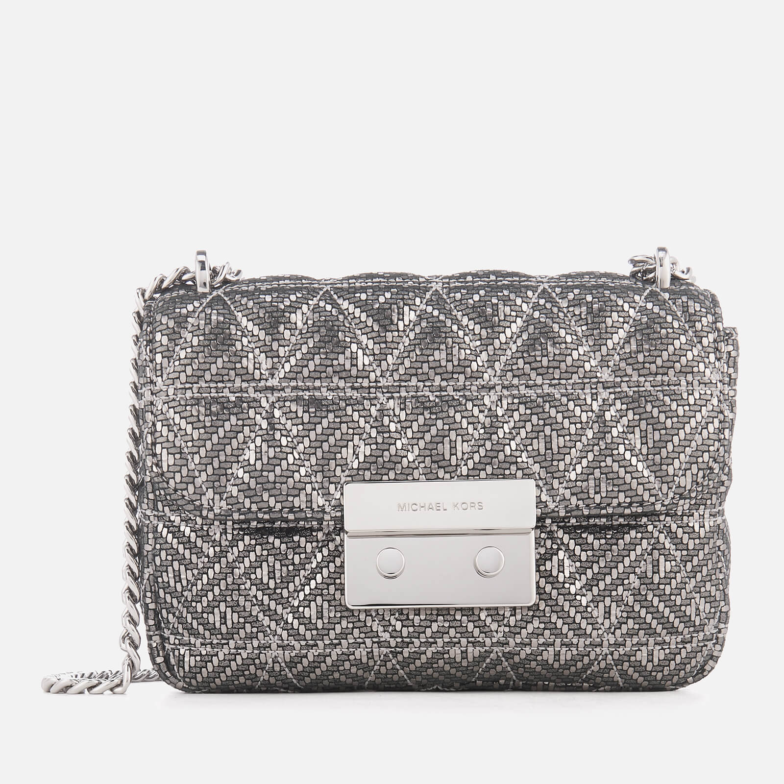 MICHAEL MICHAEL KORS Women s Sloan Small Chain Shoulder Bag Silver Coggles
