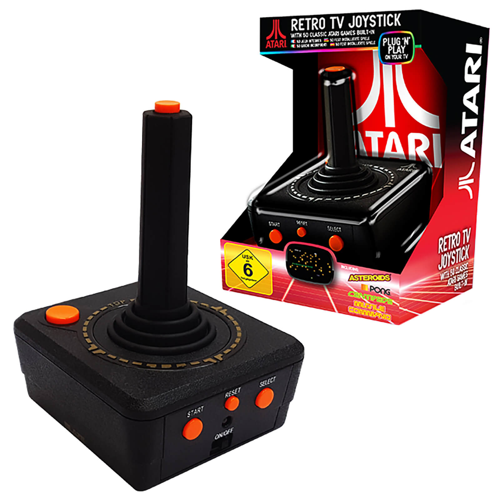 Retro TV Joystick with 10 Classic Atari Games Built-In | Super Retrogame