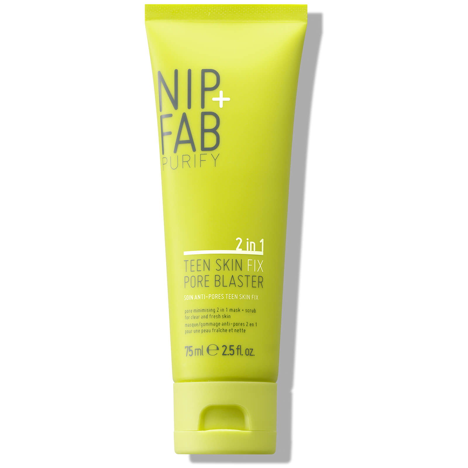 Exfoliante/Mascarilla Limpiadora de poros 2 en 1 Teen Skin de NIP + FAB 75 ml