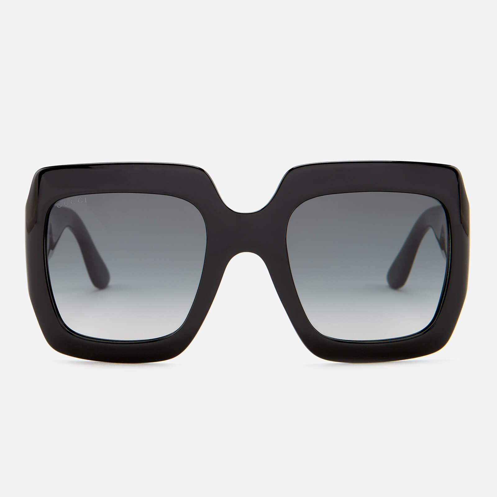 Gucci Women s Large Square Frame Sunglasses Black Grey Coggles