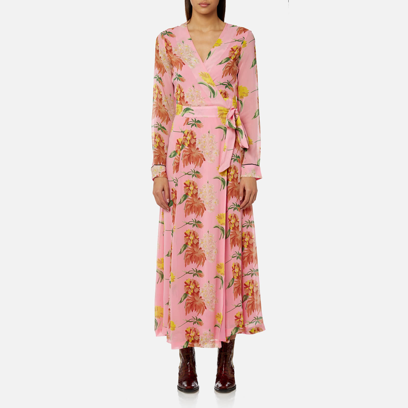 Ganni Women s Marceau Georgette Dress Sea Pink Coggles