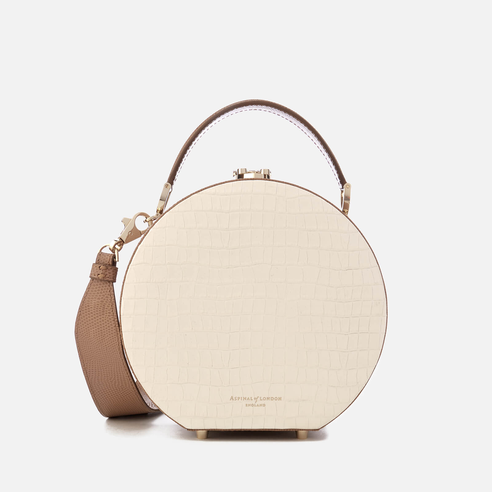 Aspinal of London Women s Hat Box Mini Bag Ivory Camel Coggles