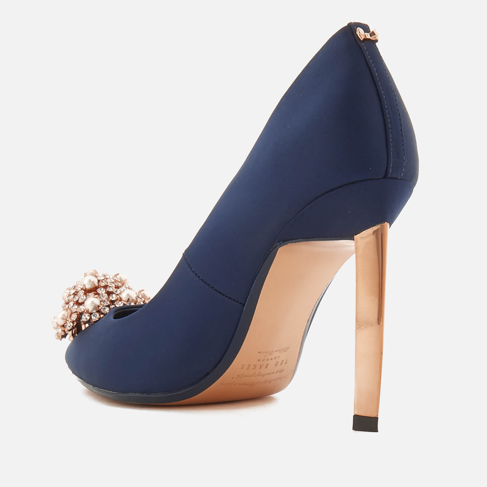 Ted Baker Women s Peetch 2 Court Shoes Navy Satin Allsole