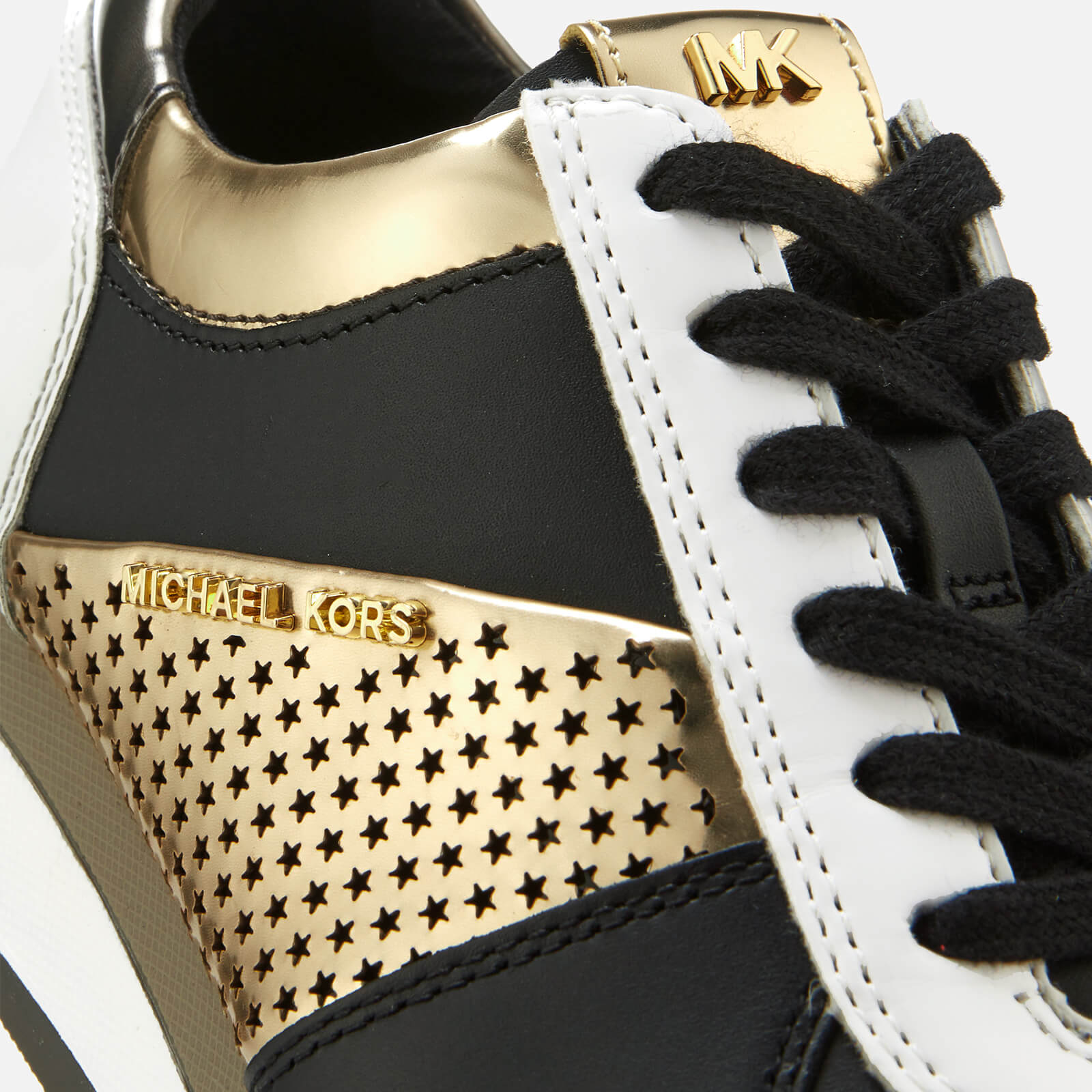 Michael kors allie wrap trainer black gold shop