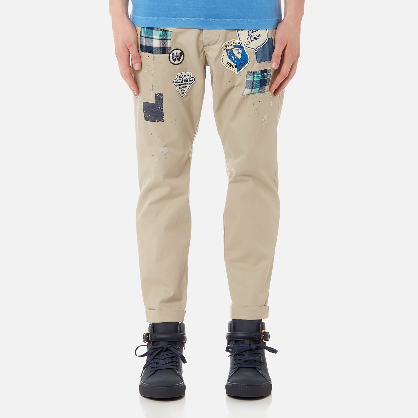 激安店舗 Hockney Men's Dsquared2 Fit Stone - Patches with Chinos パンツ