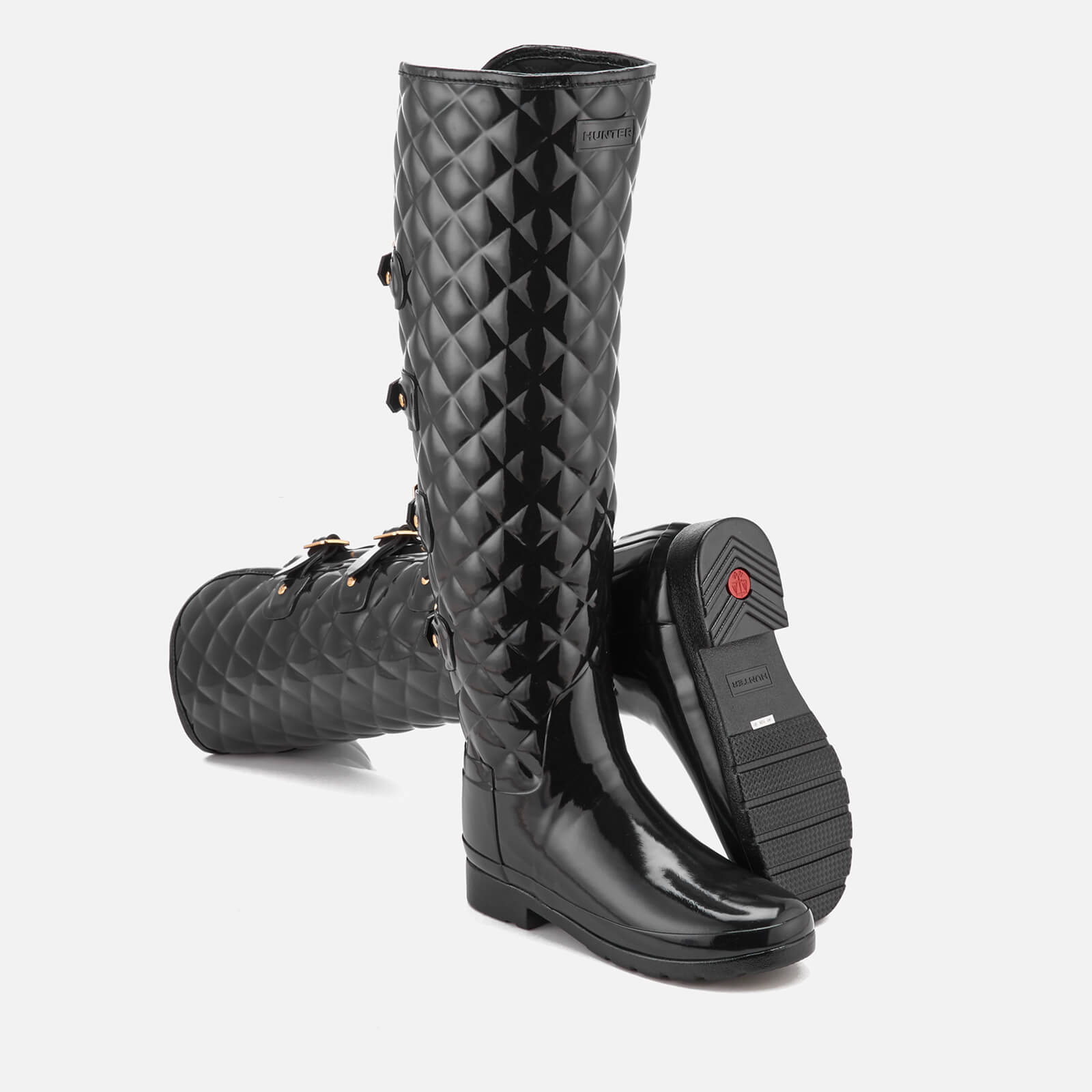 Hunter quilted clearance boots black