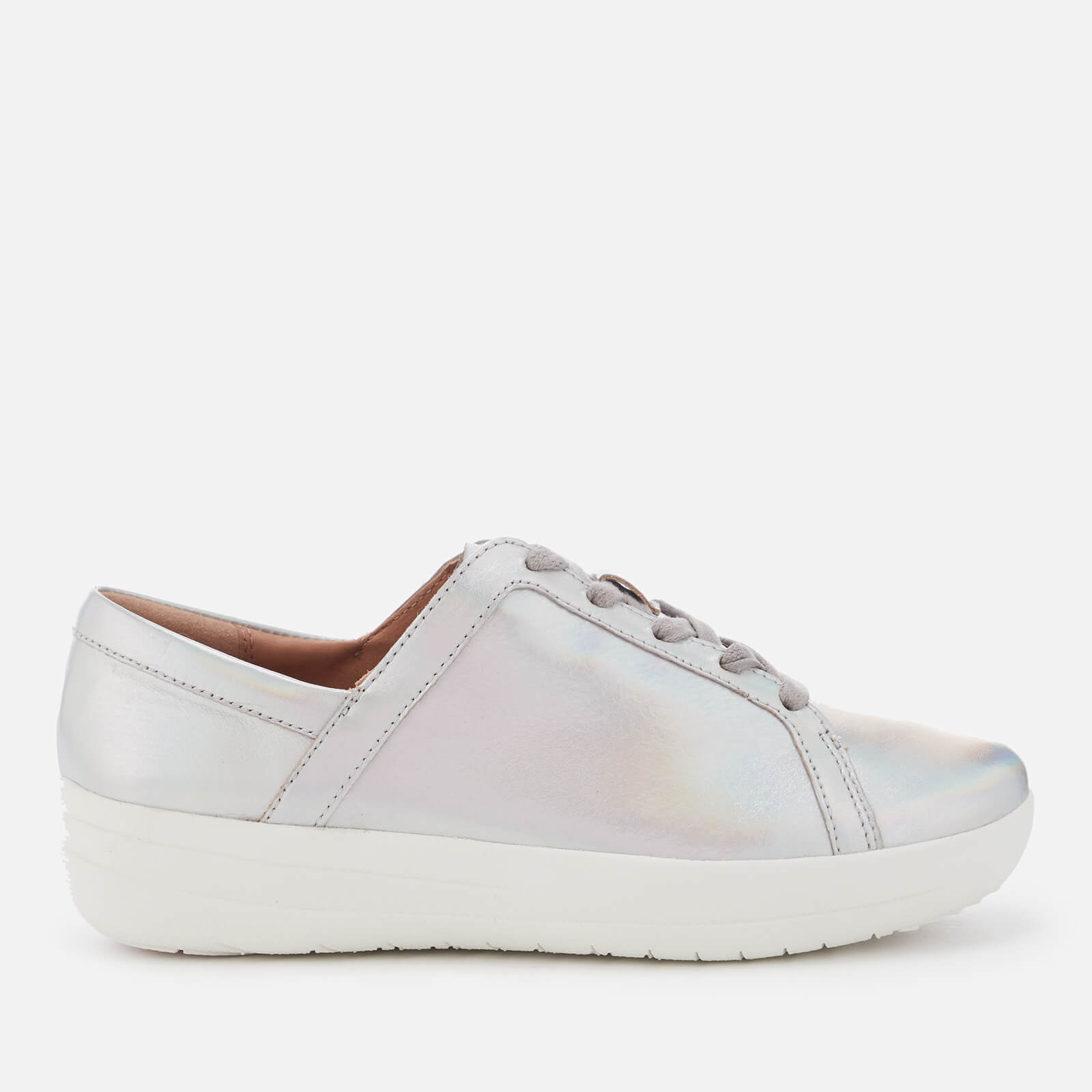 FitFlop Women s F Sporty II Lace Up Trainers Silver Iridescent Allsole