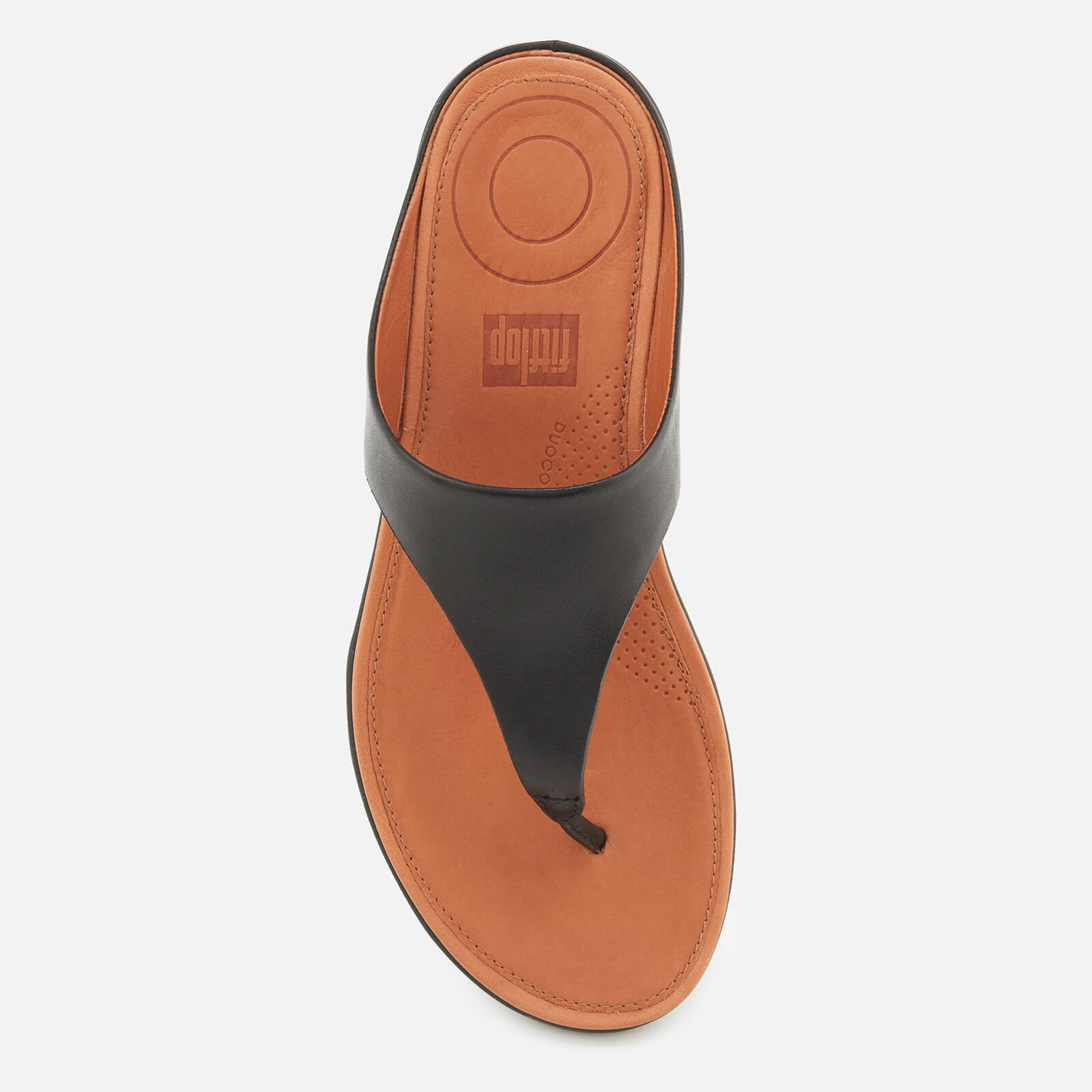 FitFlop Women s Banda II Leather Toe Post Sandals Black Allsole