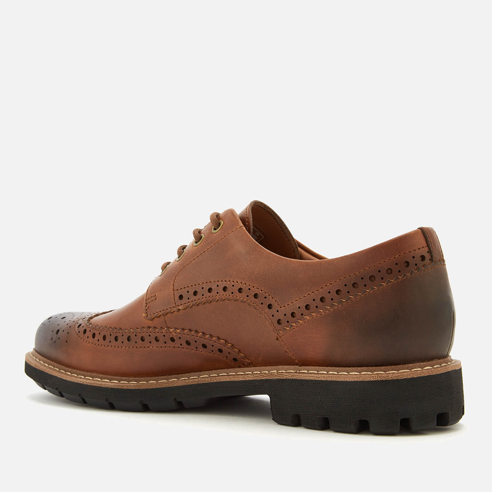 Clarks Men s Batcombe Wing Leather Brogues Dark Tan Allsole
