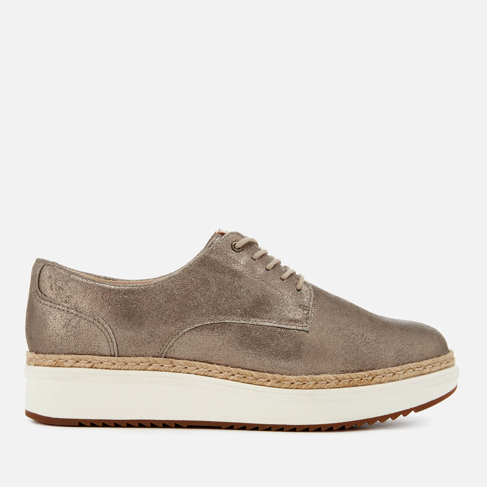 Clarks Women s Teadale Rhea Suede Flatform Oxford Shoes Pewter Allsole