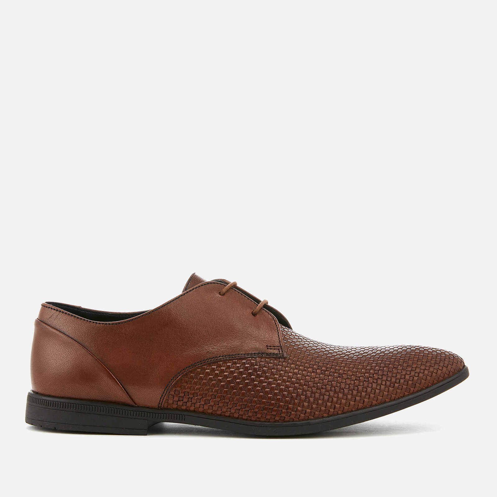 Clarks Men s Bampton Weave Leather Derby Shoes Tan Allsole