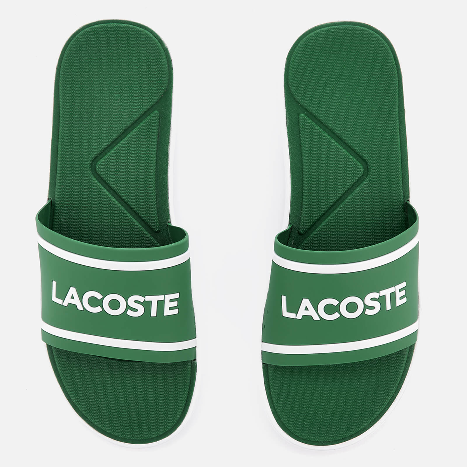 Lacoste flip hotsell flops green