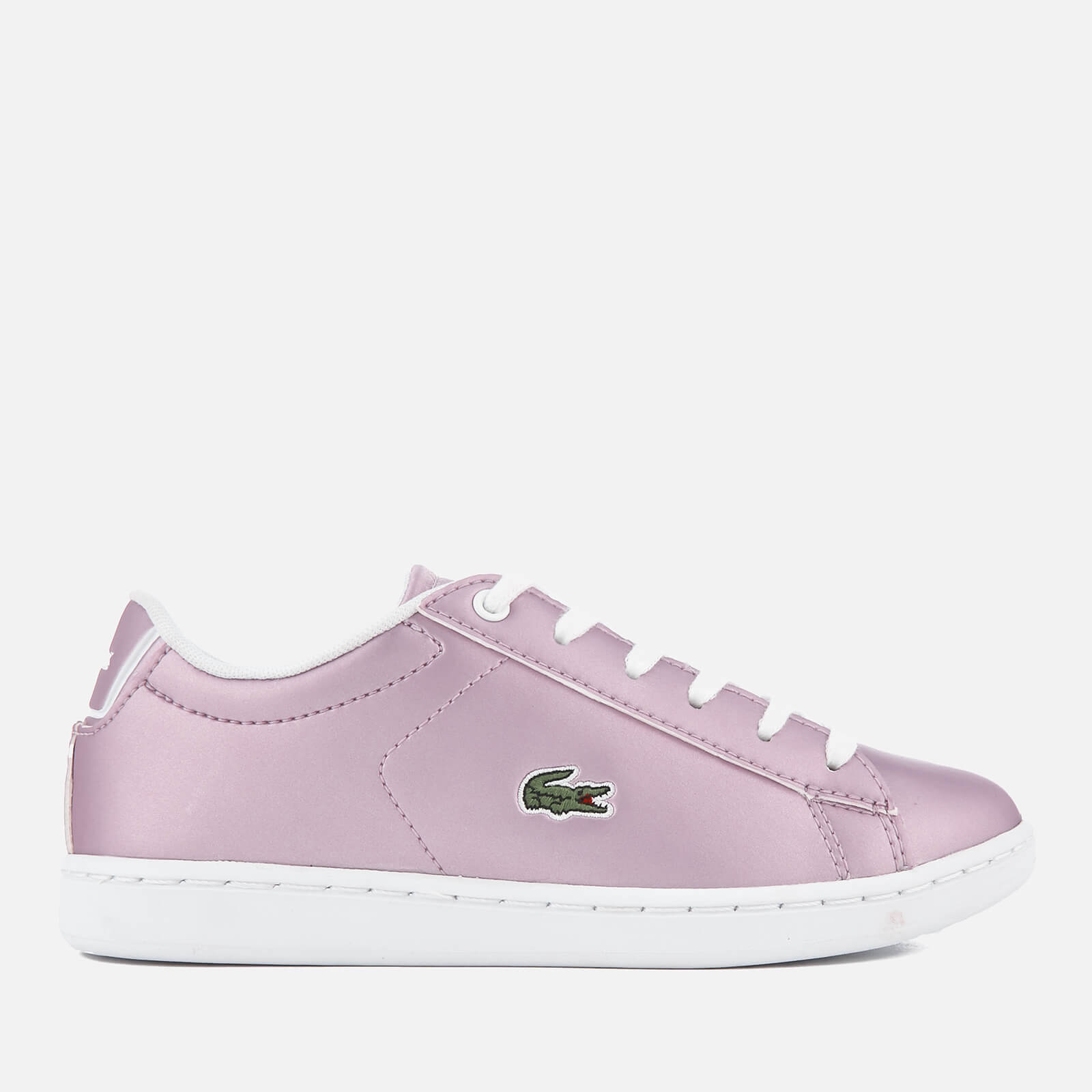 Lacoste Kids Carnaby Evo 218 1 Cupsole Trainers Light Purple White Allsole