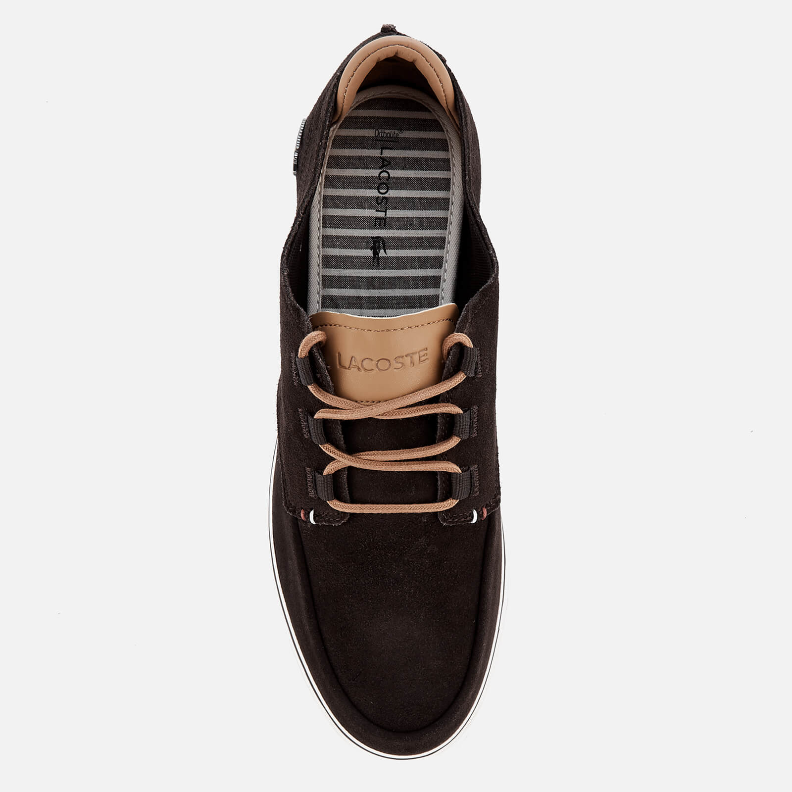 Lacoste Men s Esparre Deck 118 1 Suede Boat Shoes Dark Brown Light Brown Allsole
