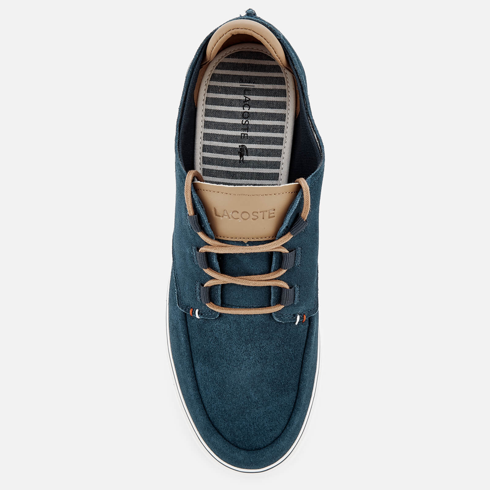 Lacoste Men s Esparre Deck 118 1 Suede Boat Shoes Navy Light Brown Allsole