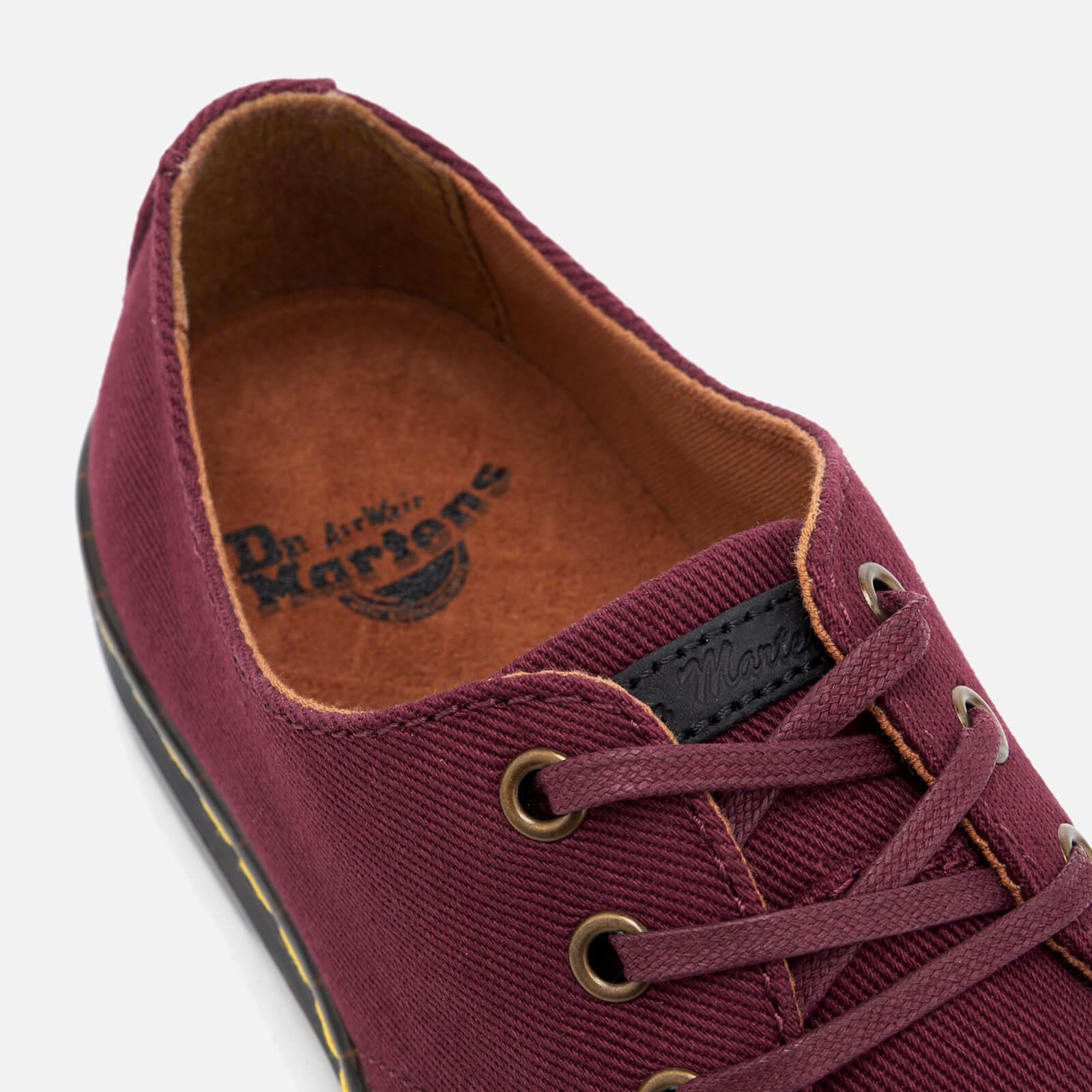 Dr. Martens Men s Delray Overdyed Twill Canvas Lace Shoes Oxblood Allsole