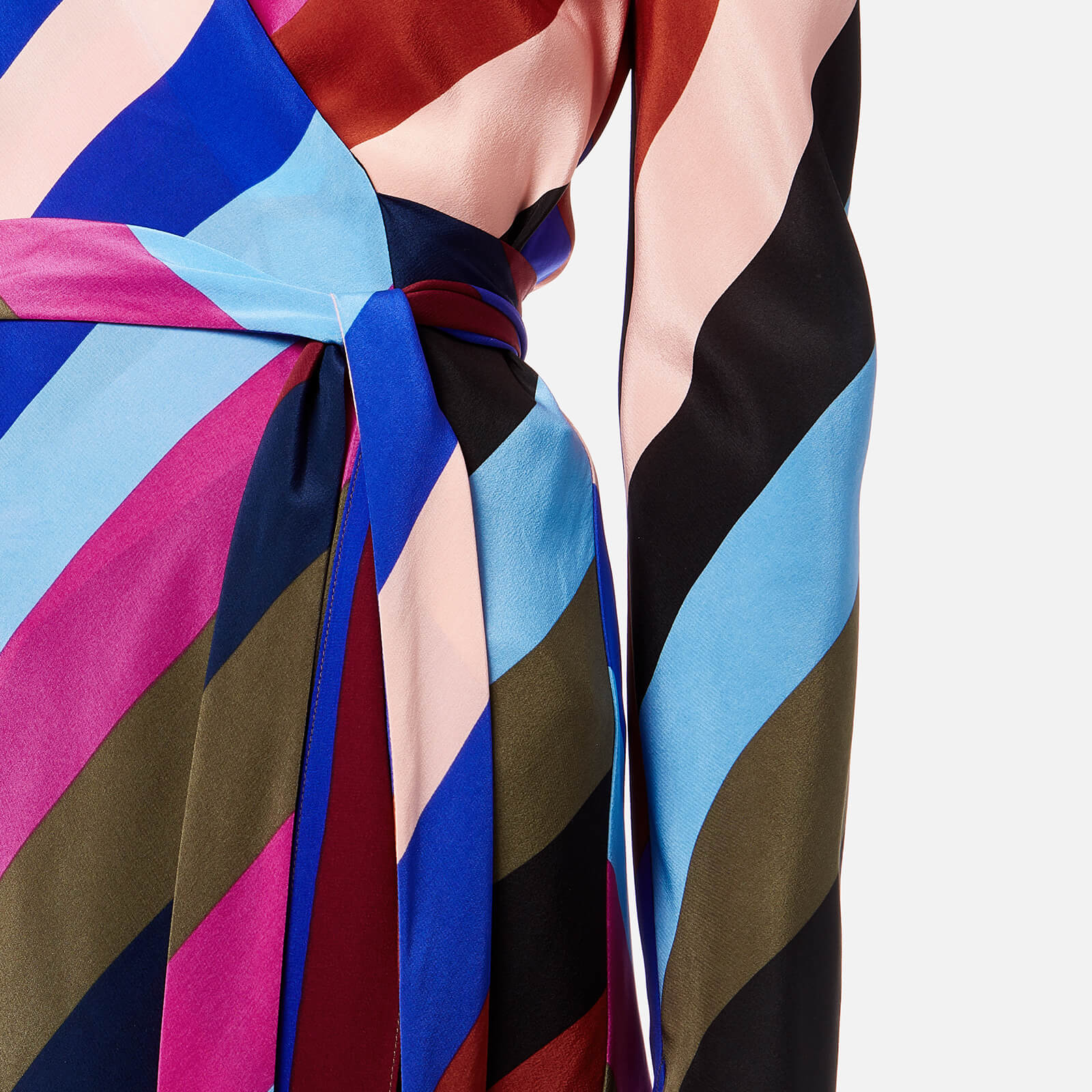 DIANE VON FURSTENBERG シルクサテン ミディスリップドレス Diane von Furstenberg Capri Ruched Side-Slit Column Gown