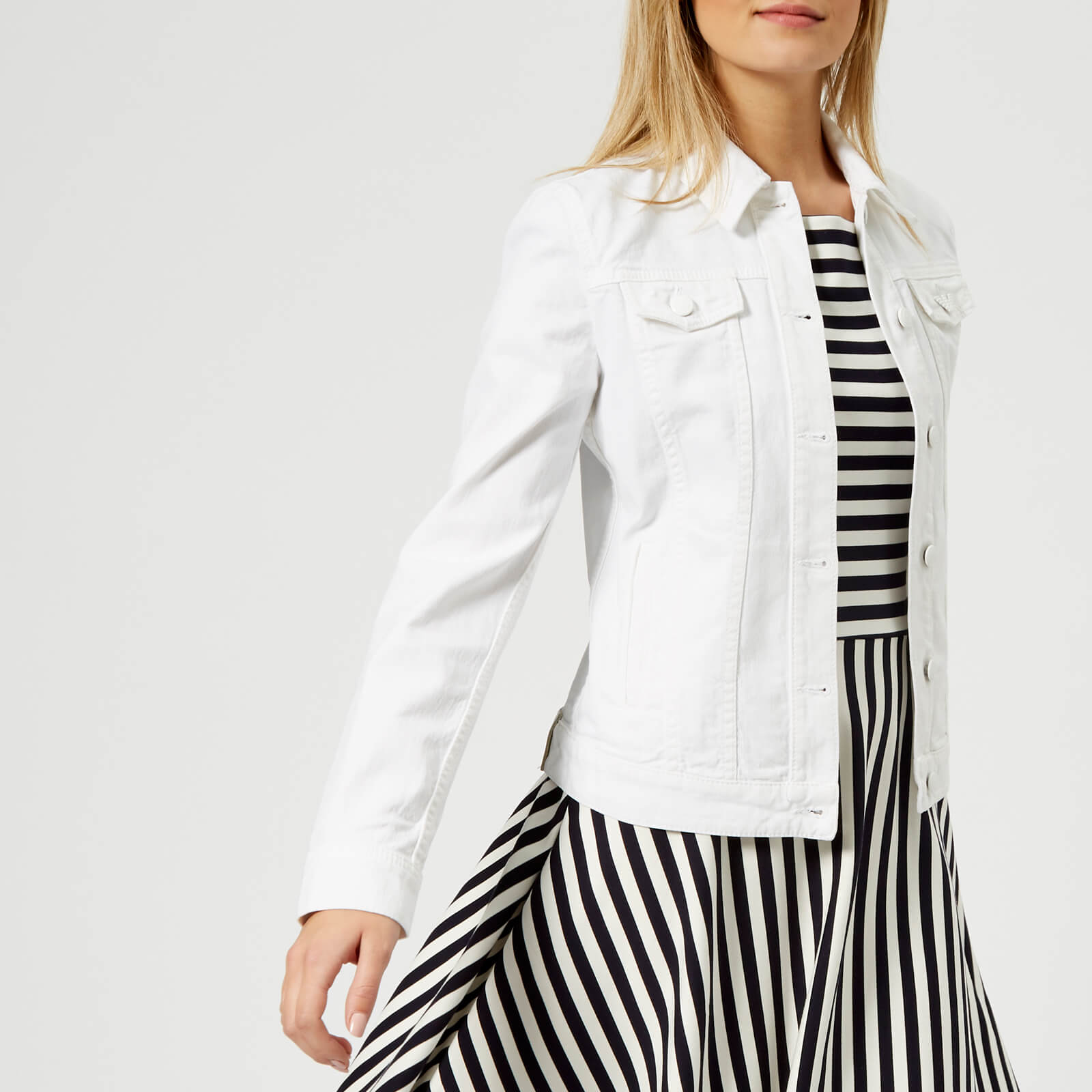 Emporio Armani Women's Denim Jacket - White | Coggles