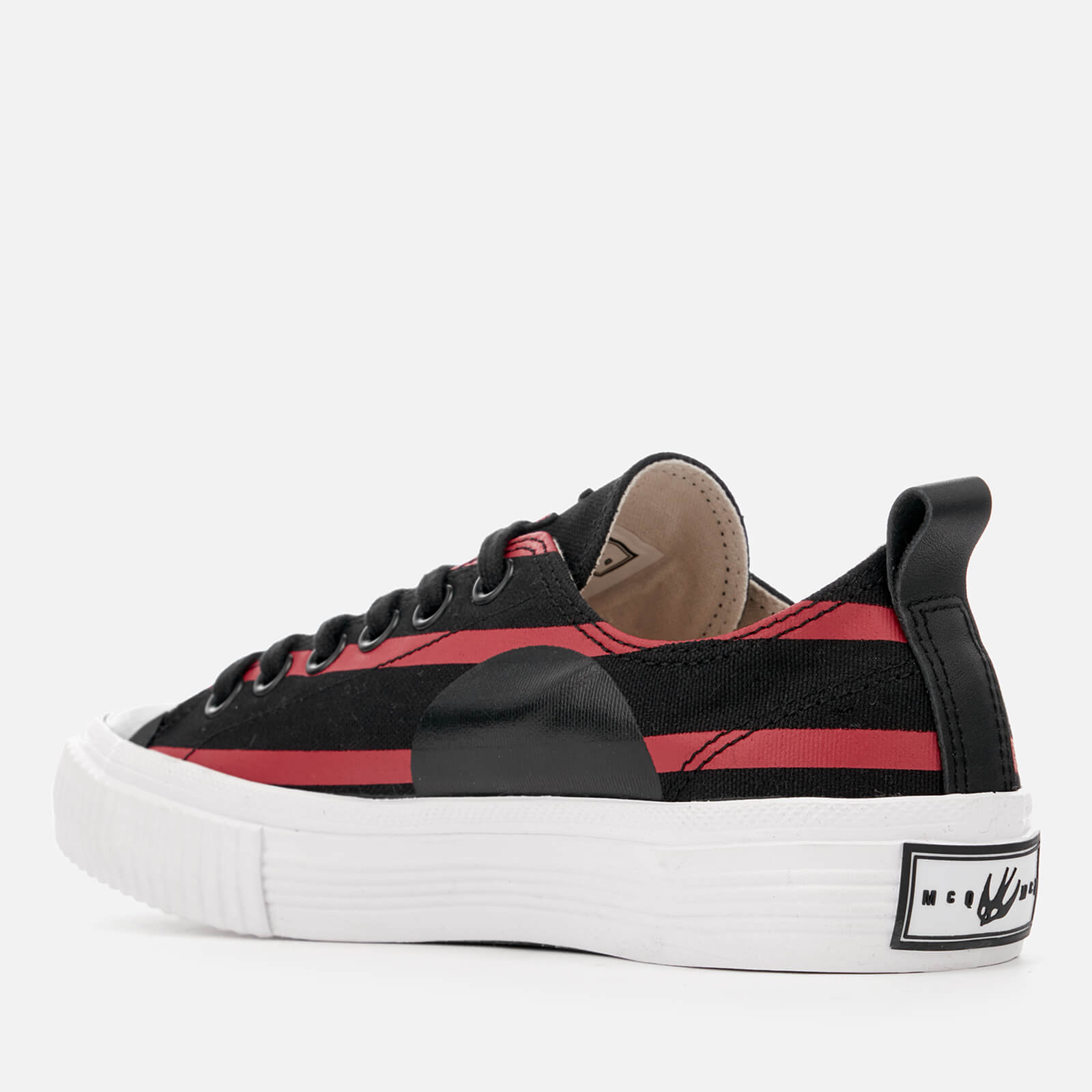 McQ Alexander McQueen Women s Canvas Low Top Trainers Black Red Monster Coggles