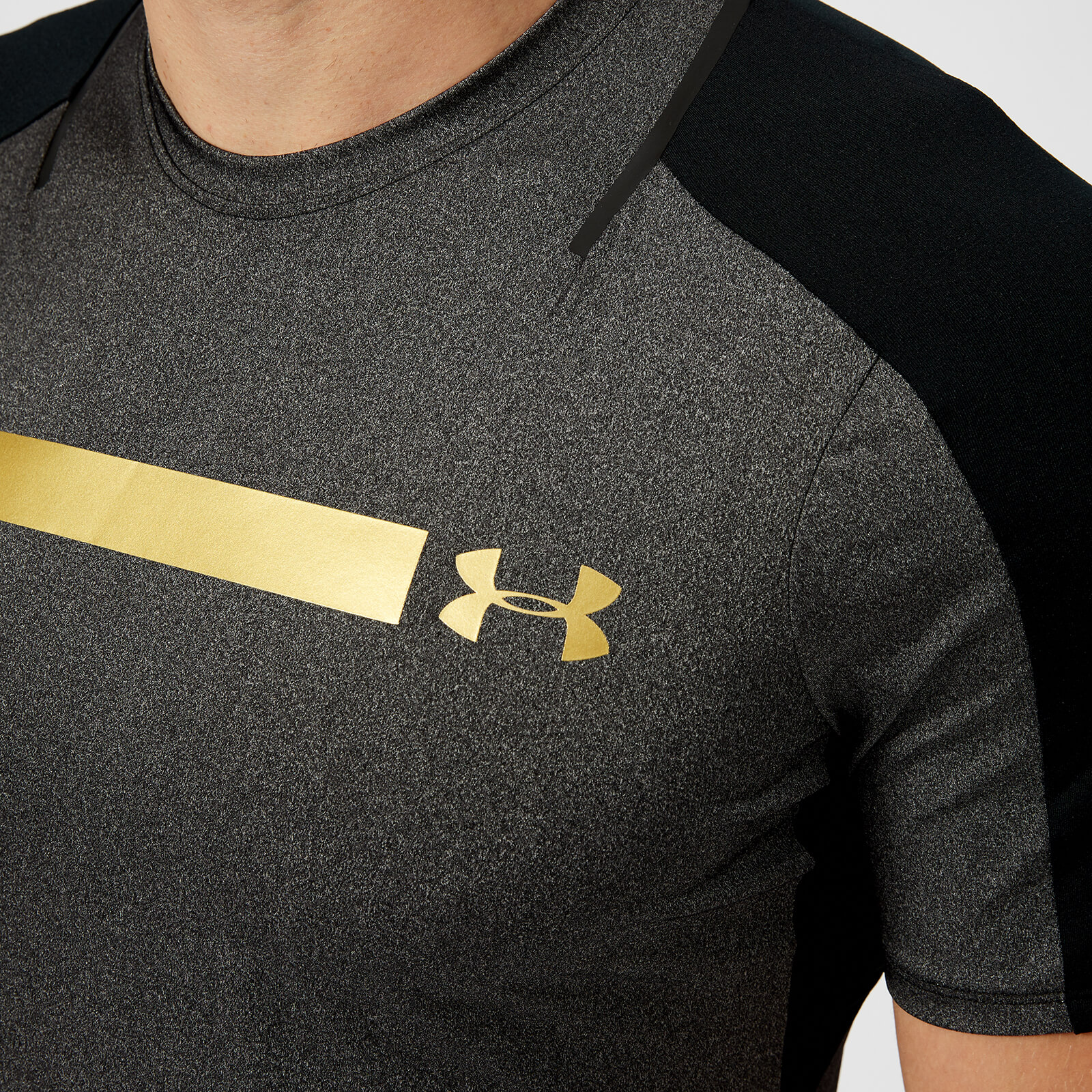 Black and gold under armour shirt cheap