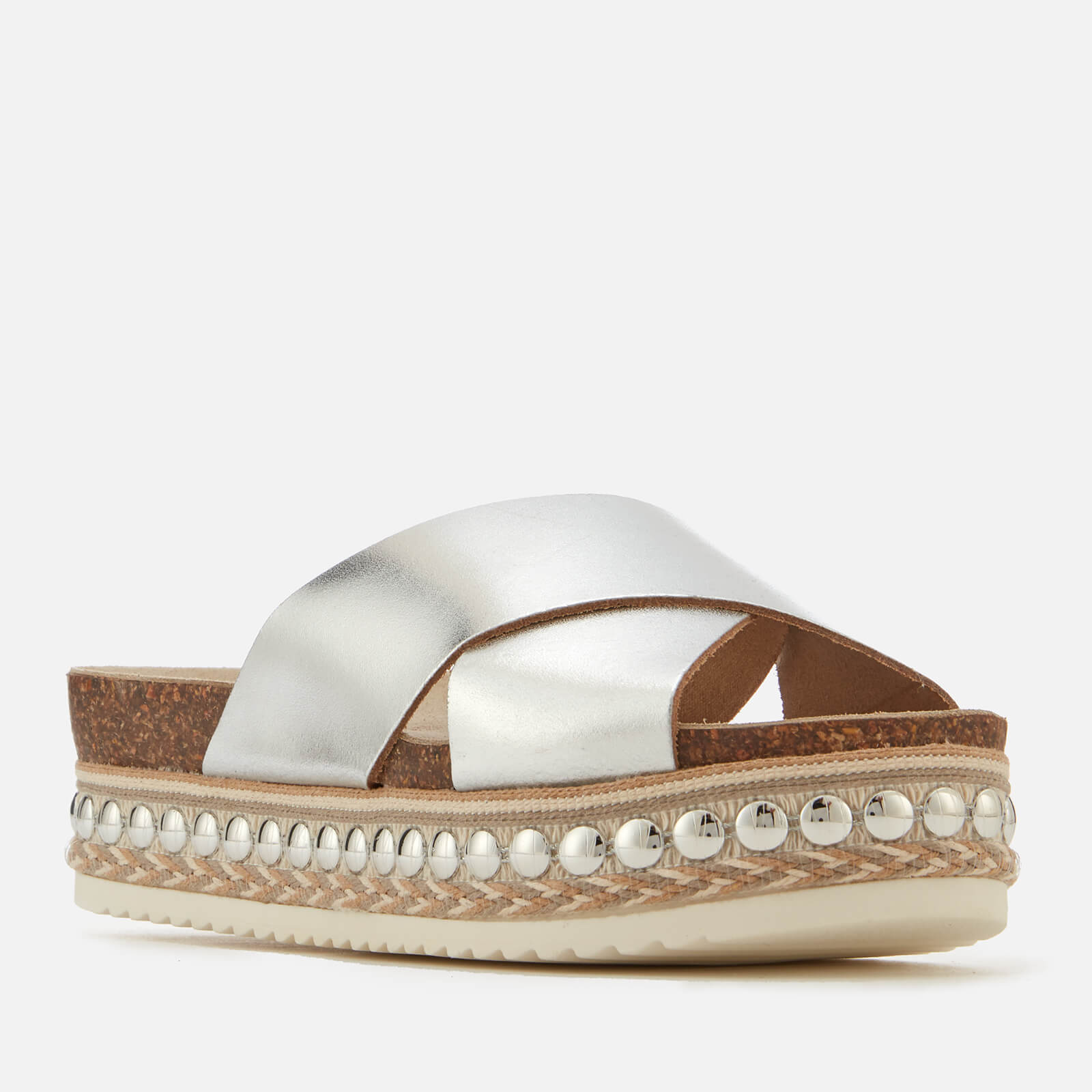 Carvela Women s Kake Leather Cross Front Flatform Sandals