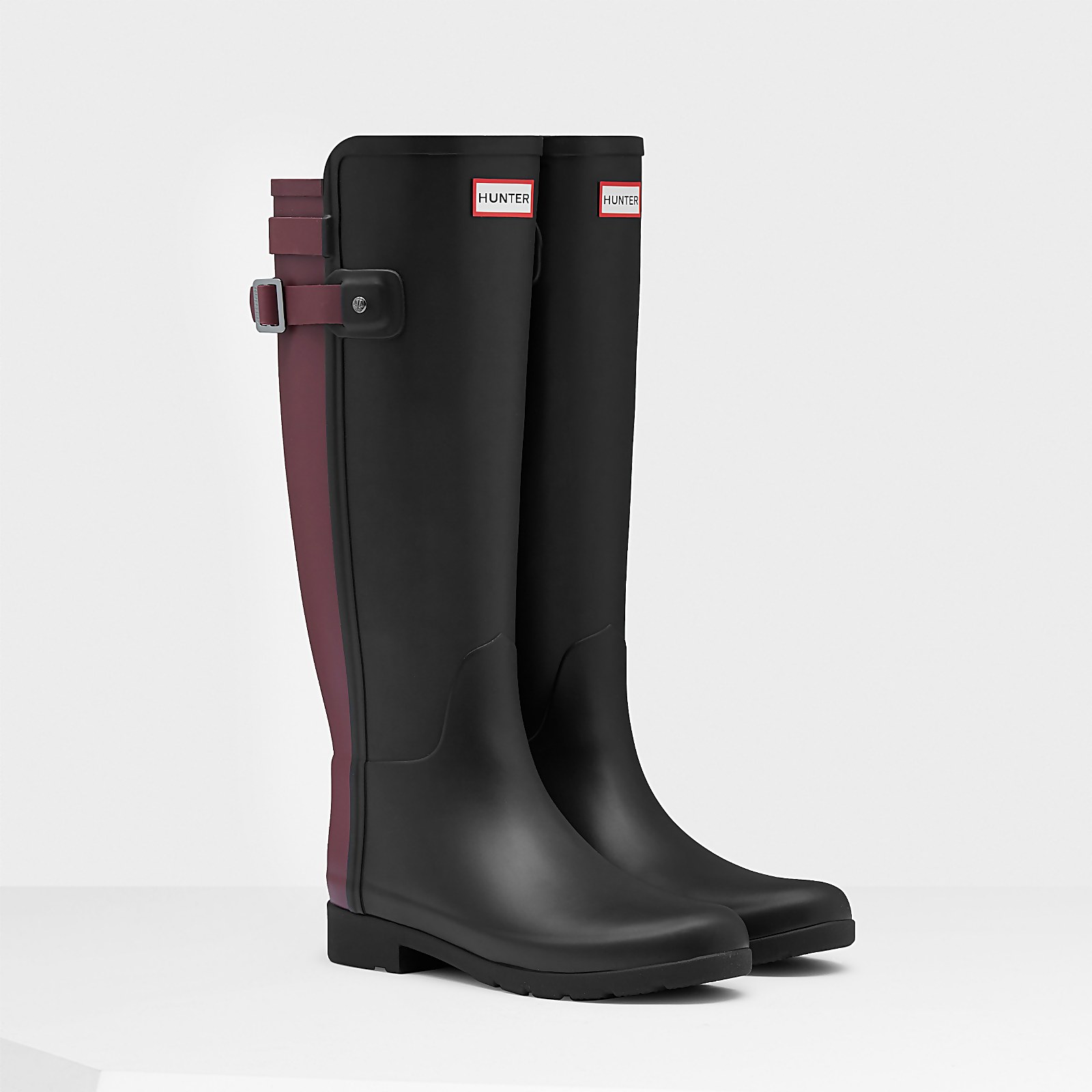 Hunter Women s Original Tall Refined Back Strap Wellies Black Dulse Allsole