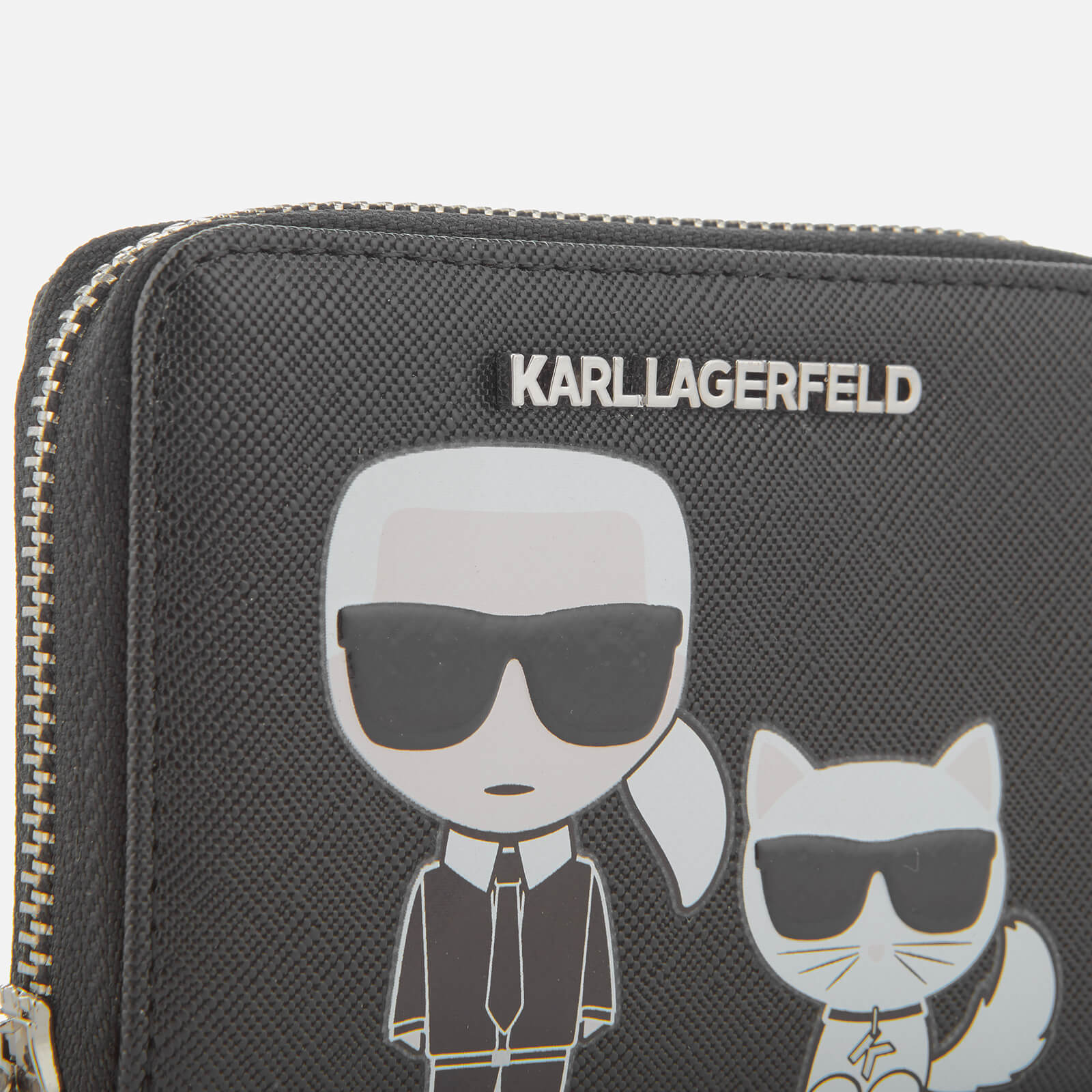 Karl Lagerfeld Women's K/Ikonik Small Zip Wallet - Black