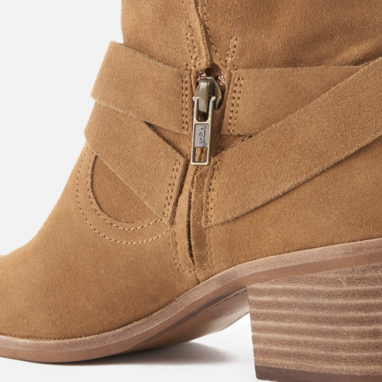 UGG Women s Elora Suede Heeled Ankle Boots Chestnut Allsole