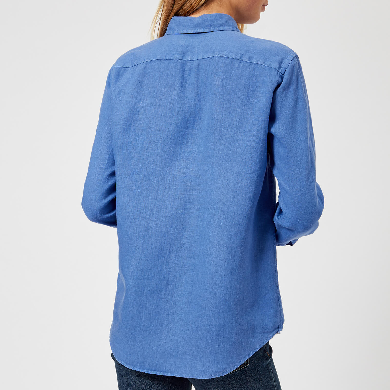 Polo Ralph Lauren Women's Logo Linen Shirt - Blue | Coggles