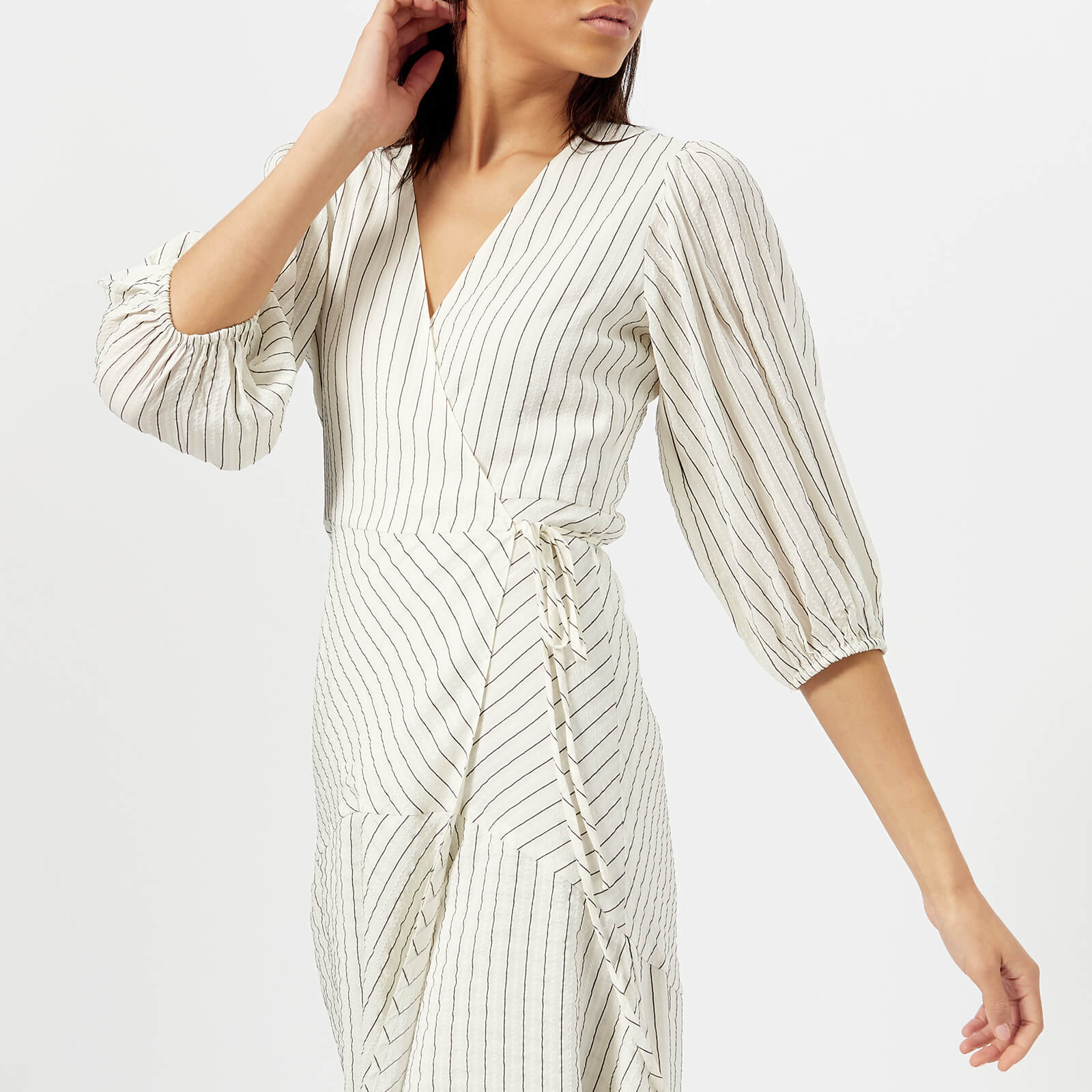Ganni Women s Wilkie Seersucker Dress Vanilla Ice Coggles