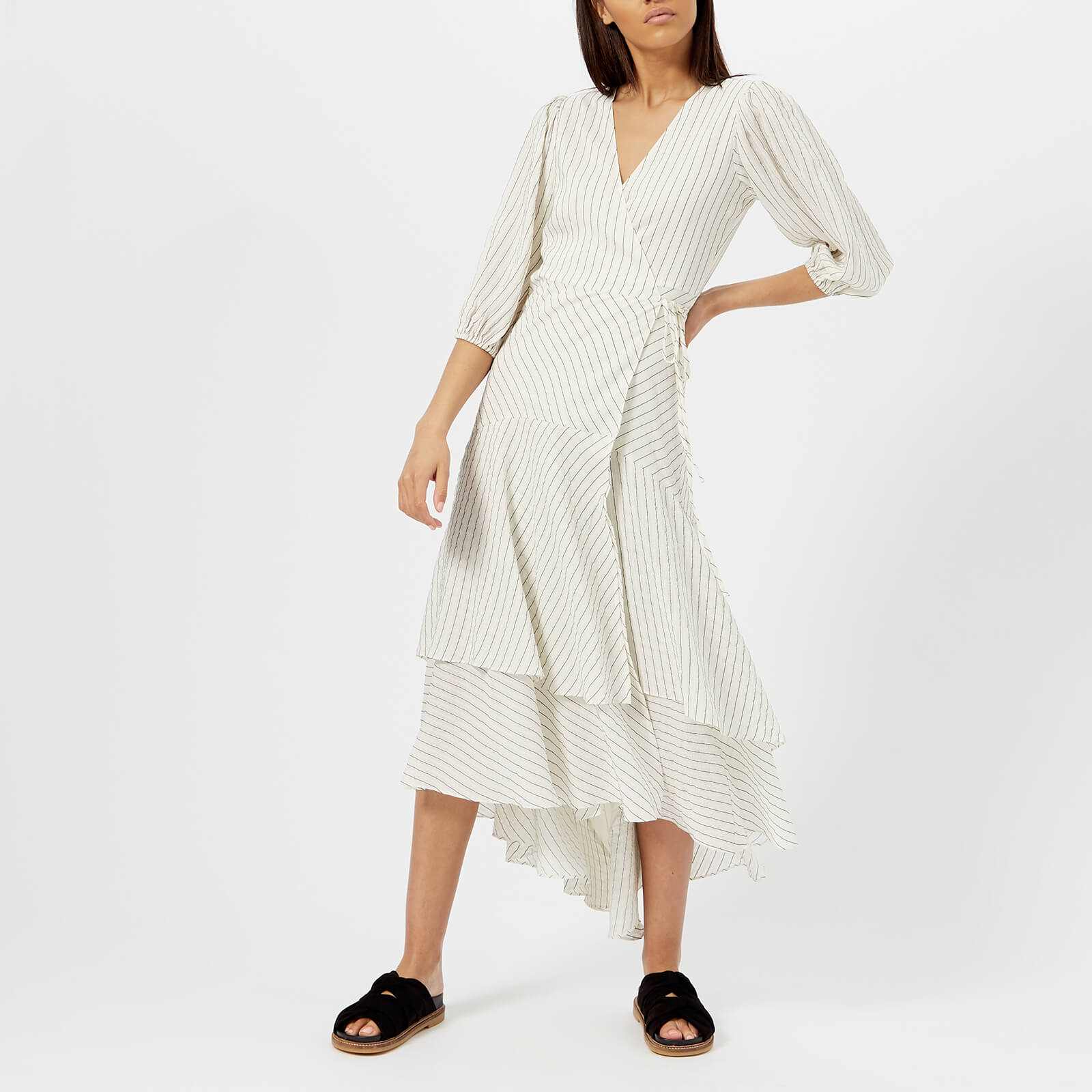 Ganni Women s Wilkie Seersucker Dress Vanilla Ice Coggles
