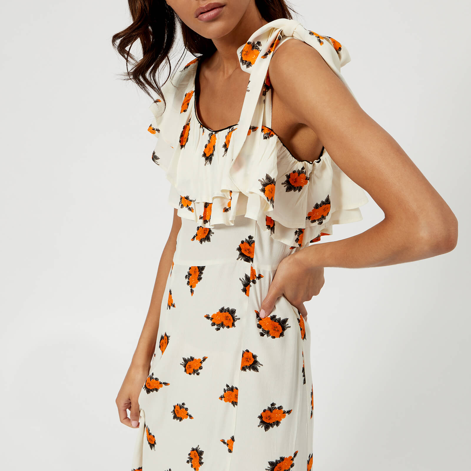 Ganni Women s Roseburg Crepe Dress Vanilla Ice Coggles
