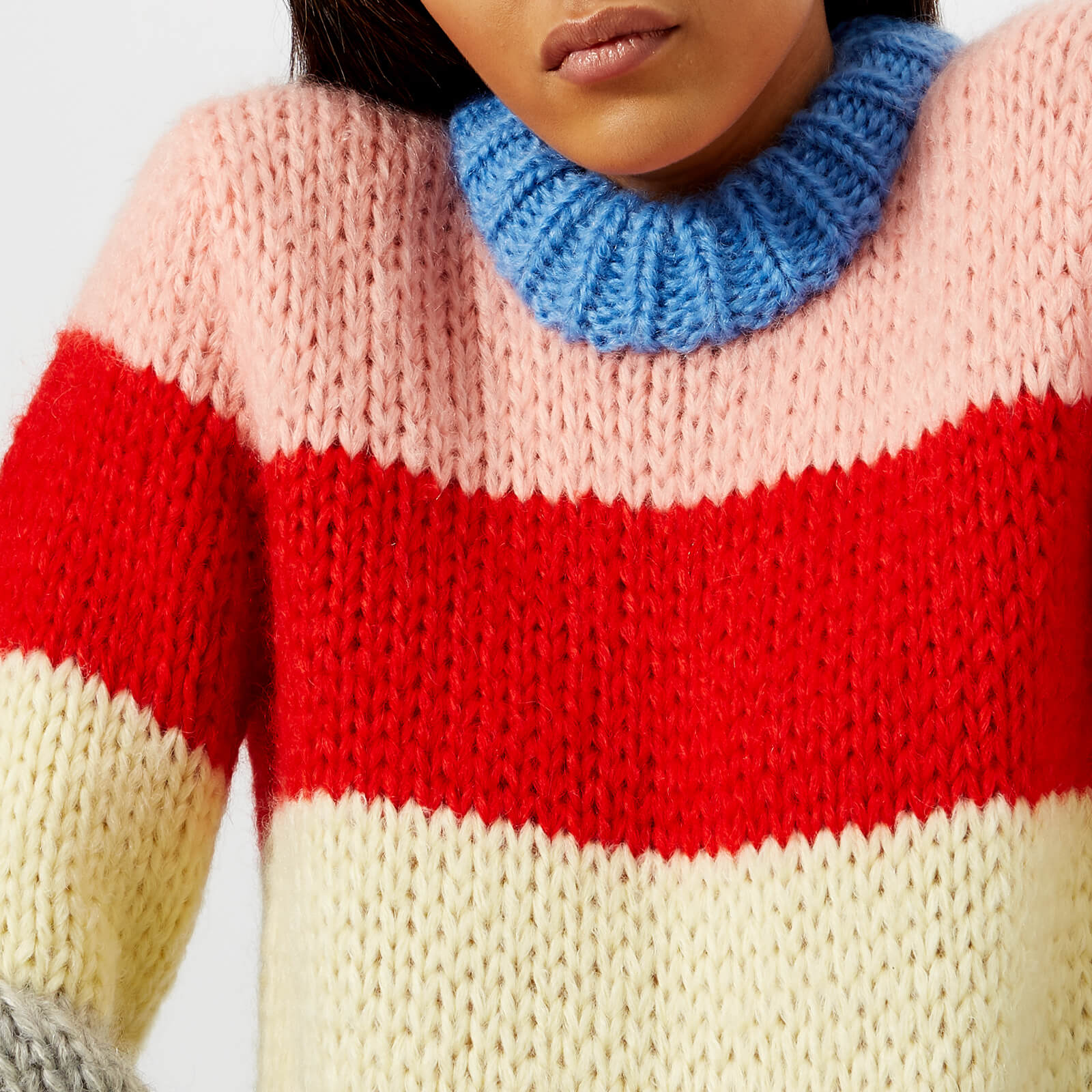 Ganni julliard striped sweater top
