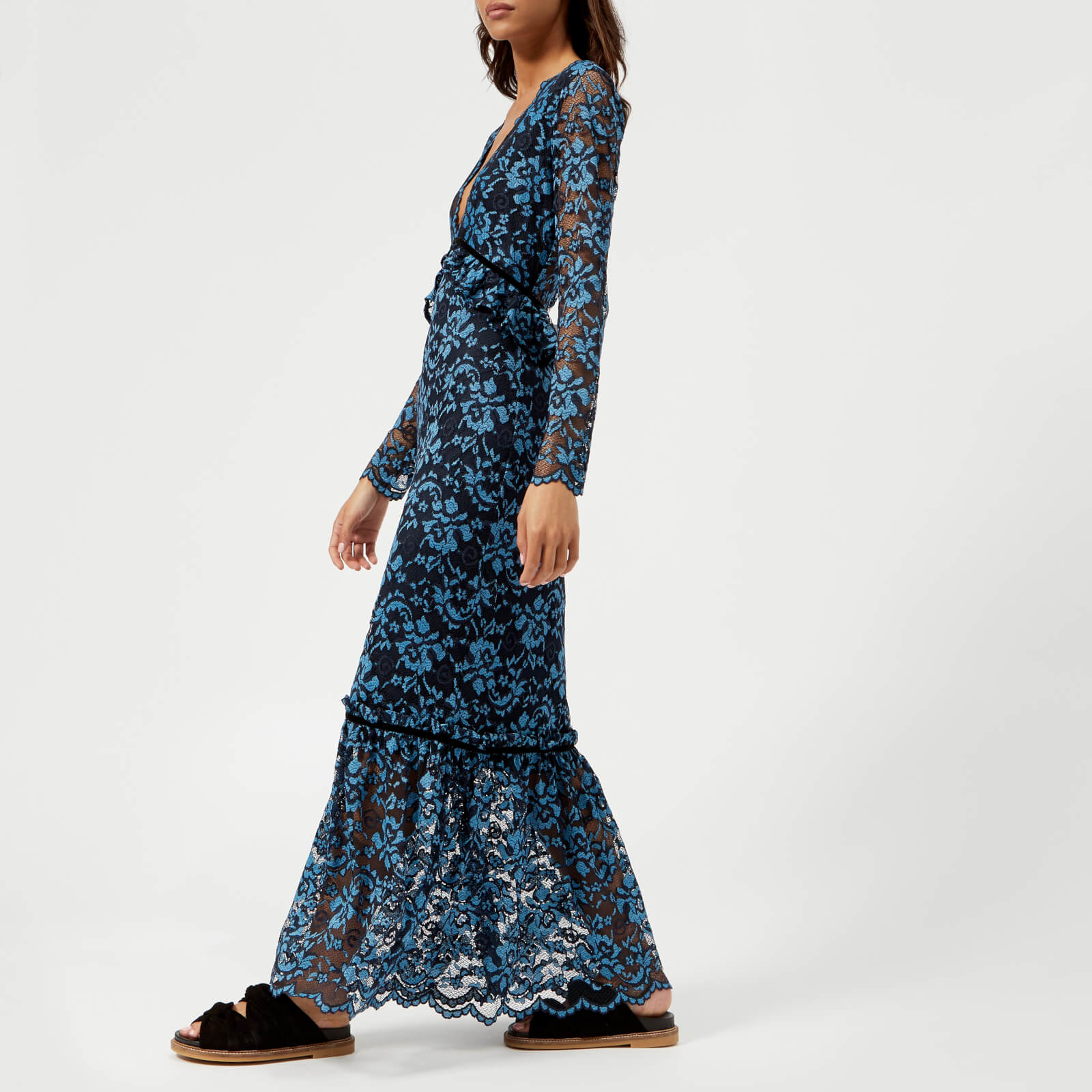 Ganni flynn deals lace maxi dress
