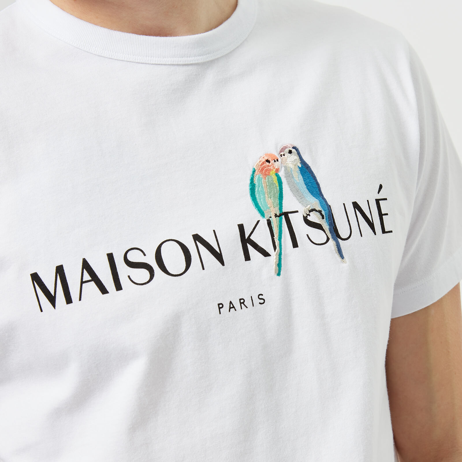 Maison Kitsune Men s Lovebirds T Shirt White Coggles