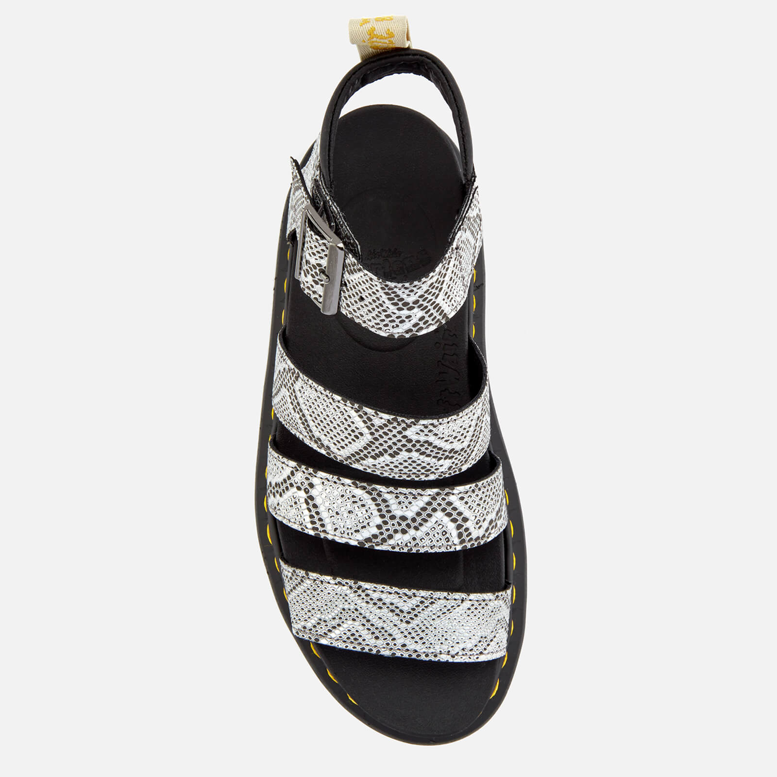 Dr. Martens Women s Vegan Blaire Strappy Flatform Sandals Silver Black Allsole