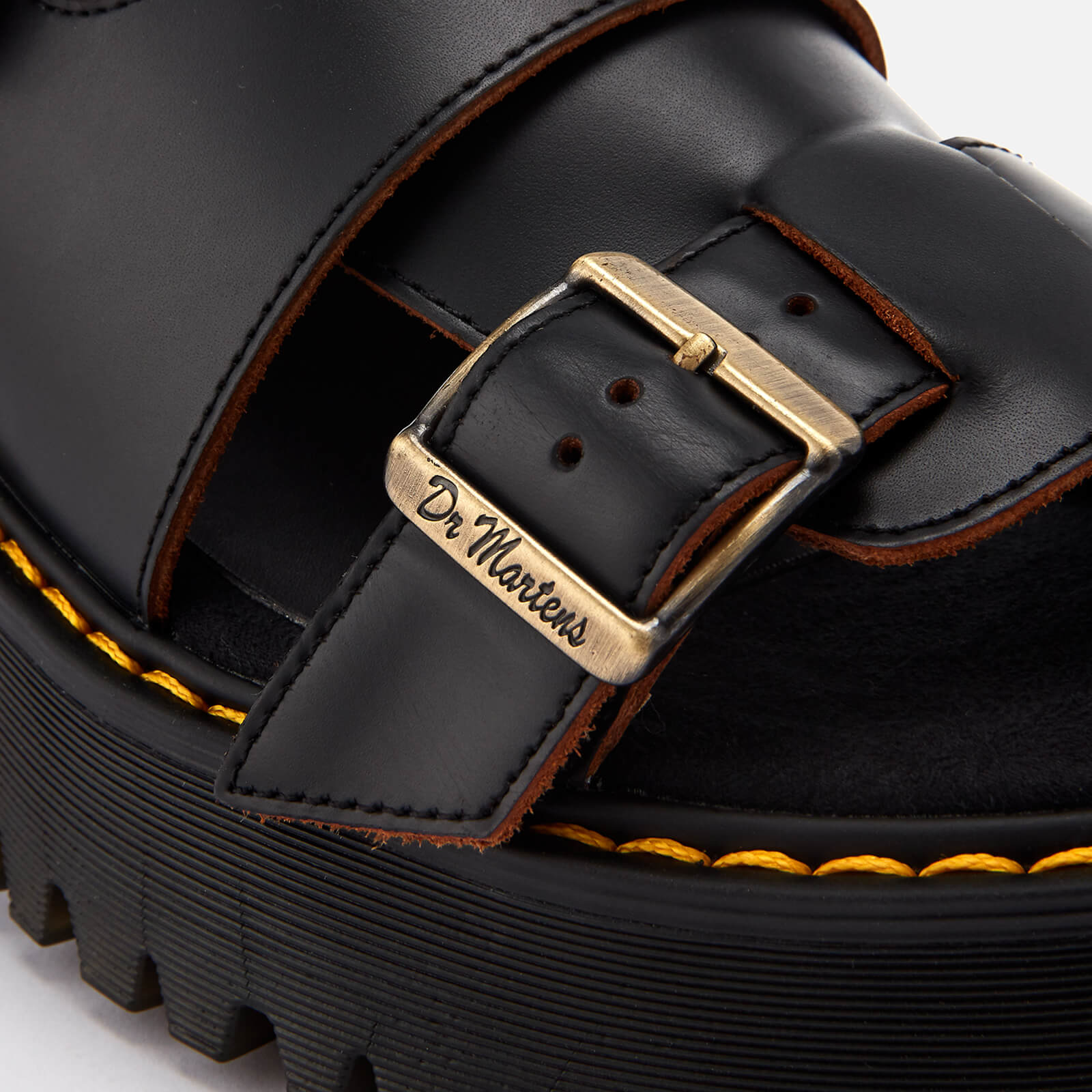 Dr. Martens Women s Ariel Vintage Smooth Leather Heeled Sandals Black Allsole