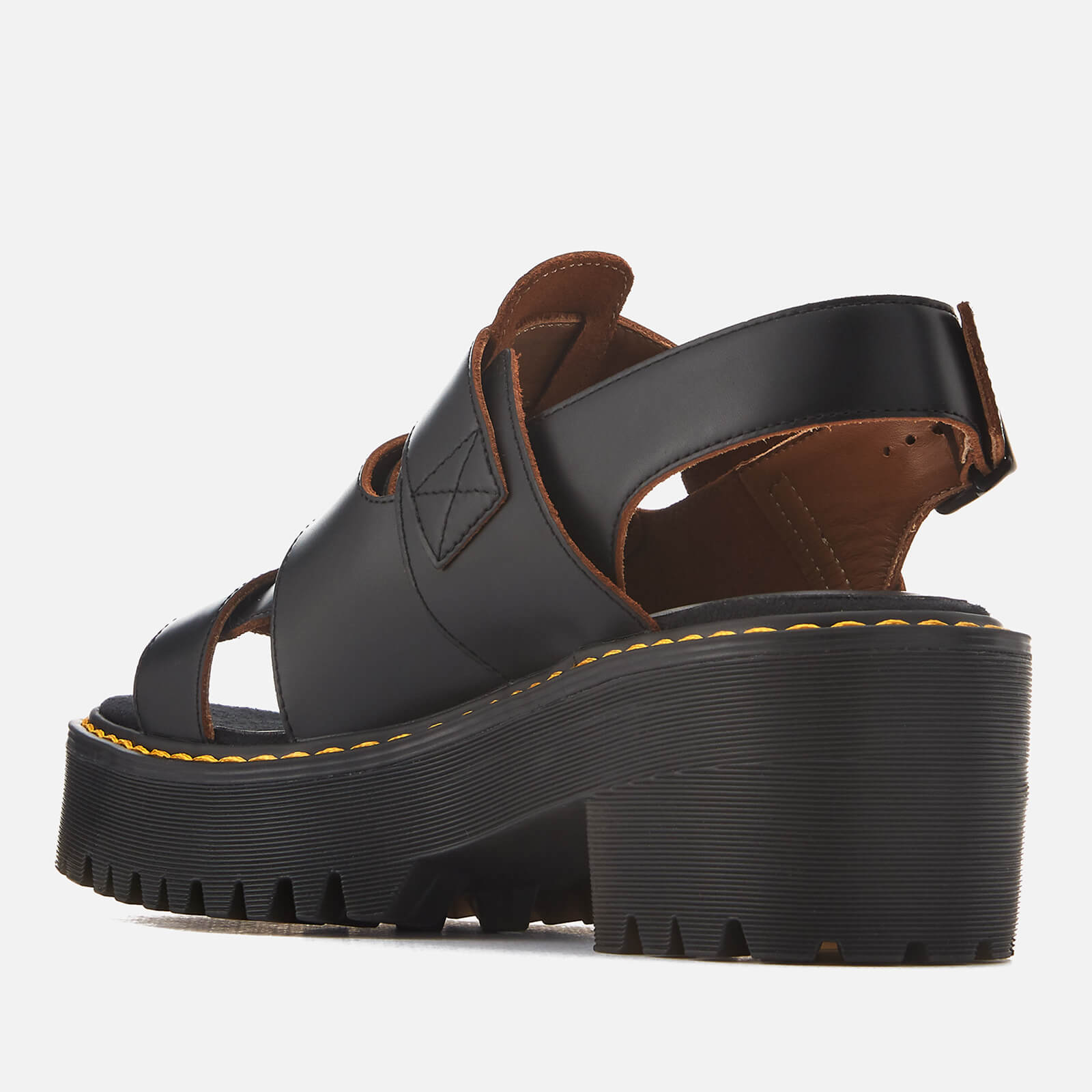 Dr. Martens Women s Ariel Vintage Smooth Leather Heeled Sandals Black Allsole