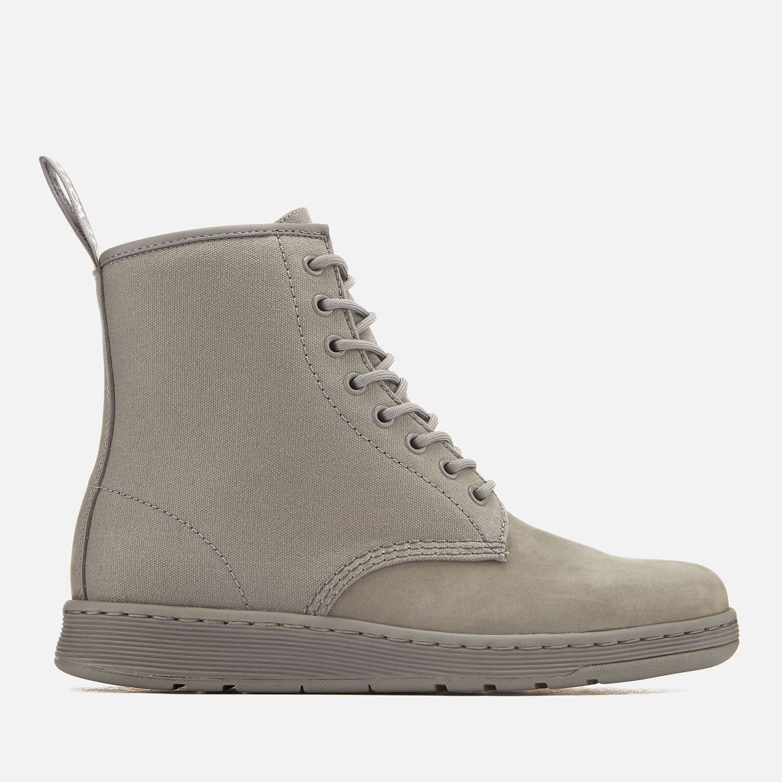 Dr. Martens Men s Newton Lite Canvas 8 Eye Lace Up Boots Grey Allsole