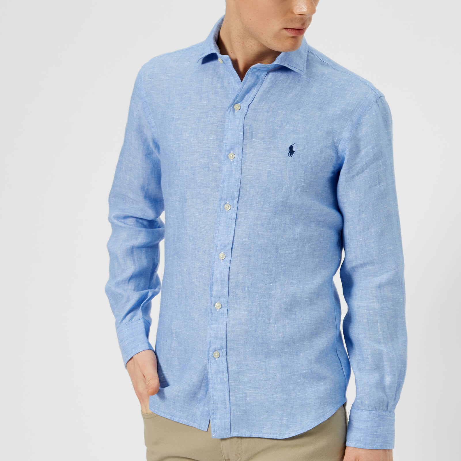 Linen polo 2025 long sleeve