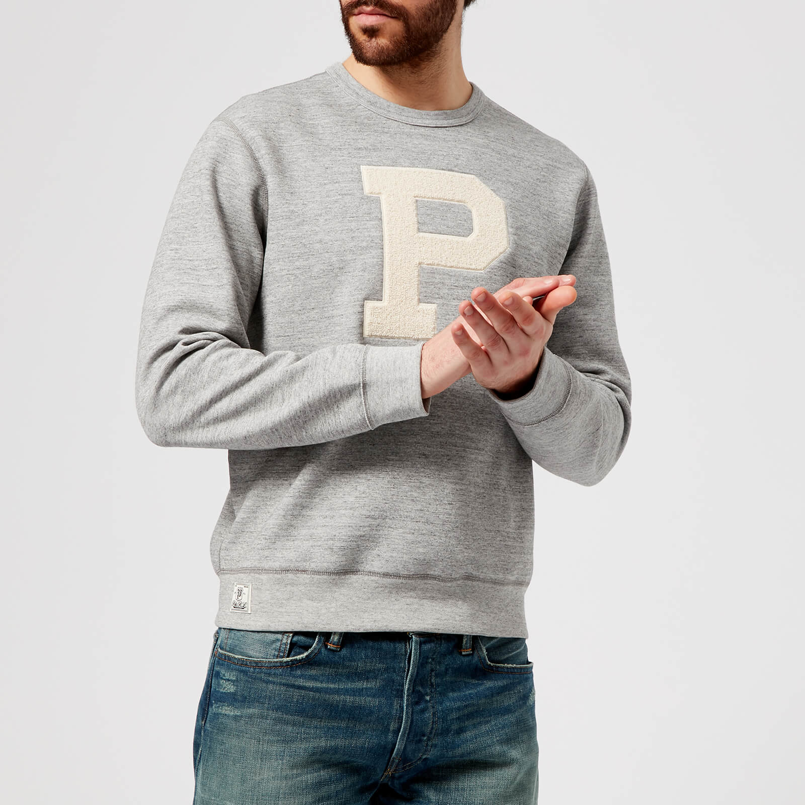 Polo Ralph Lauren Men s P Logo Crew Neck Sweatshirt Vintage Salt