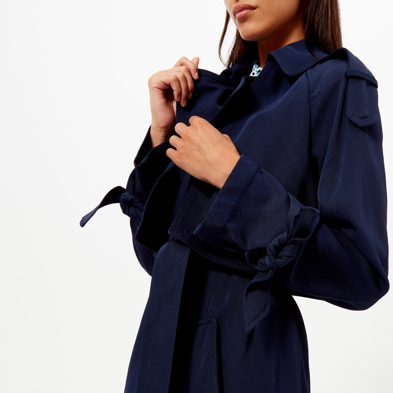 MICHAEL MICHAEL KORS Women s Drapey Trench Coat True Navy Coggles