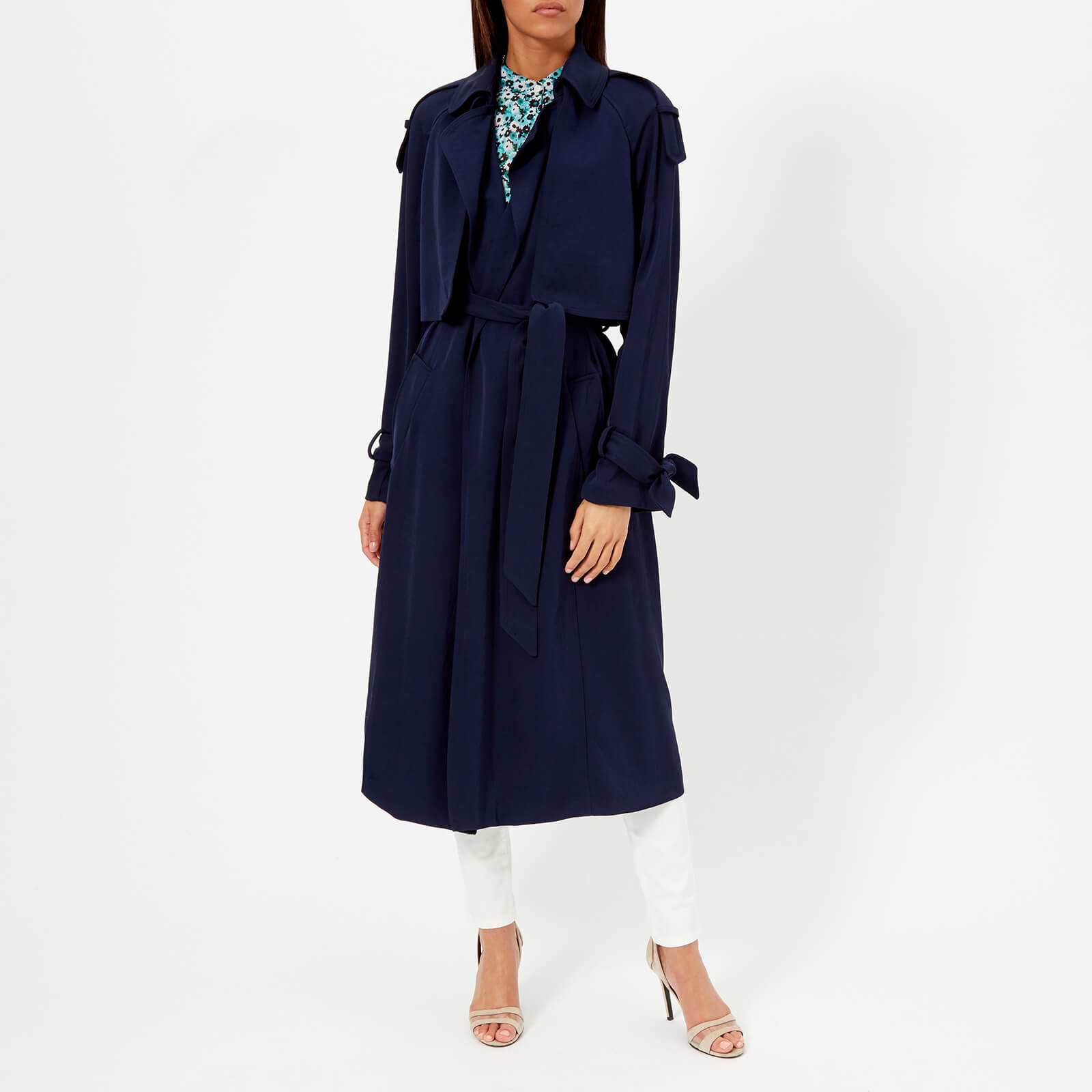 Michael kors navy top blue trench coat